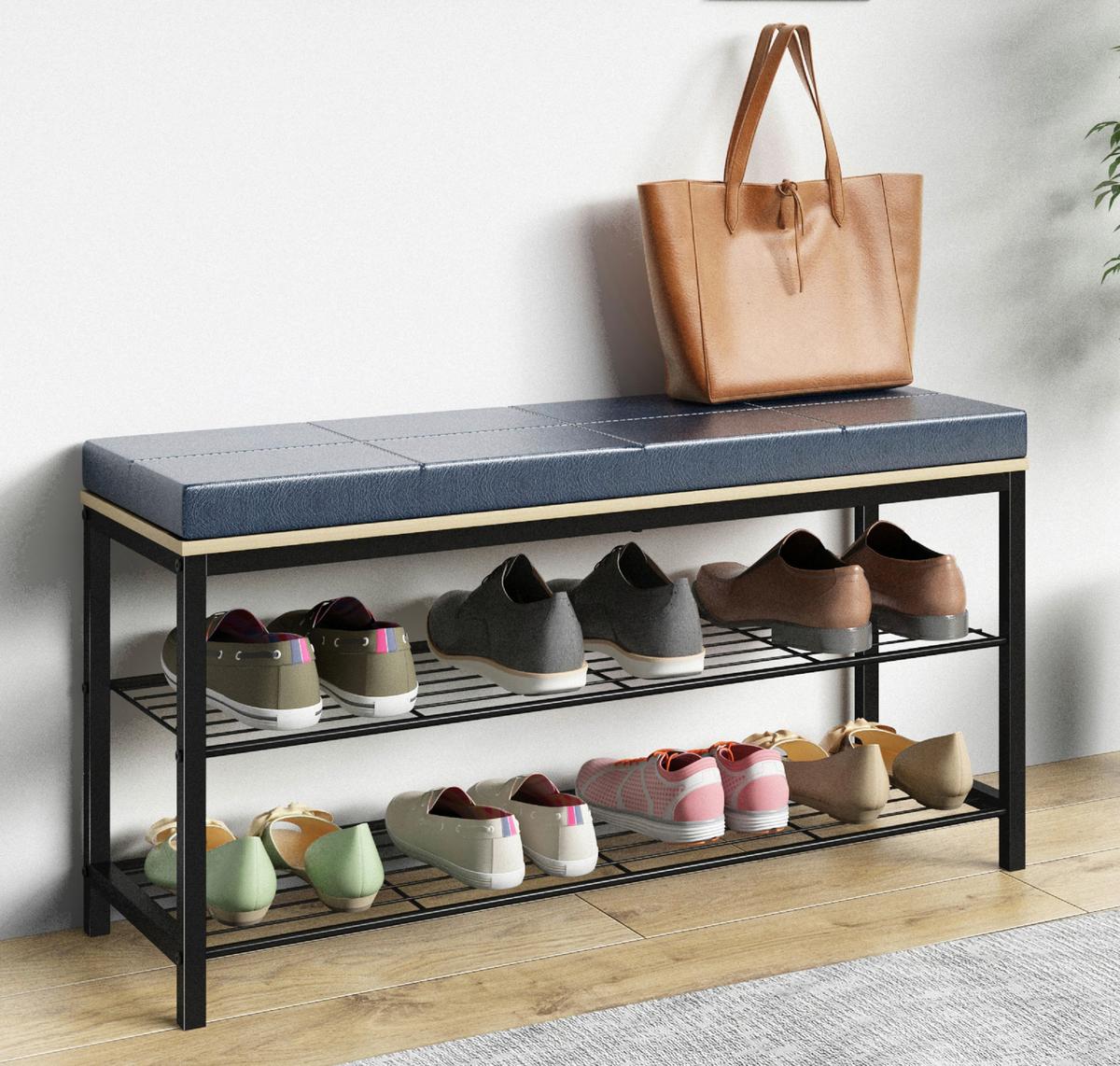 SCHUHREGAL TALIRO SB - Honigeiche/Schwarz, Design, Holzwerkstoff/Metall (90/48/30cm) - MID.YOU