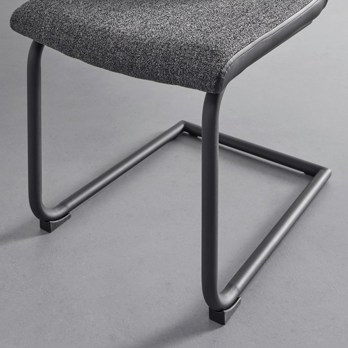 KRZESŁO NA PŁOZIE CANIO - czarny/ciemnoszary, Modern, metal/drewno (44/96/57cm) - Bessagi Home
