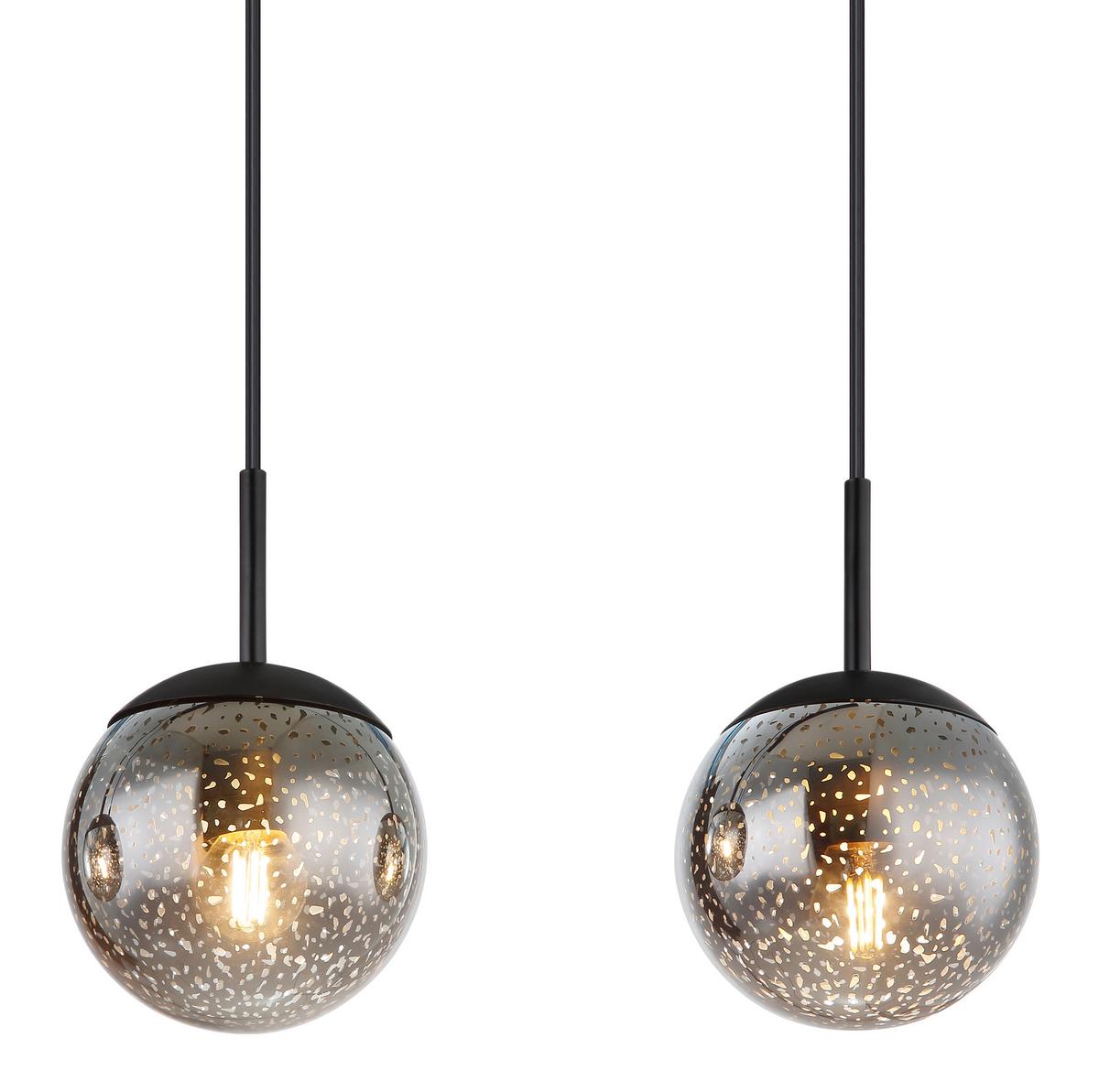 LAMPA WISZĄCA 15881-4H - czarny, Design, metal/szkło (90/15/120cm) - Globo