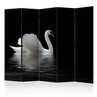 Paravan Swan I, 5-Delni, Dvostranski - črna/bela, Basics, tekstil/les (225/172/3cm) - artgeist