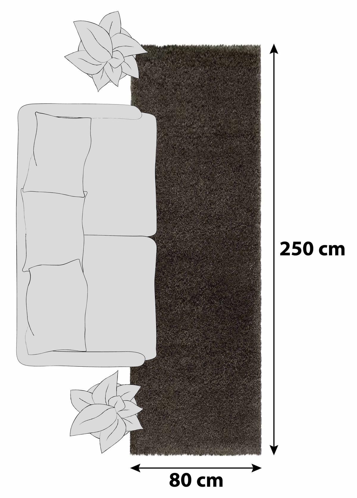 Shaggy Fluffy Braun ca. 80x250cm - Braun, Basics, Textil (80/250cm)