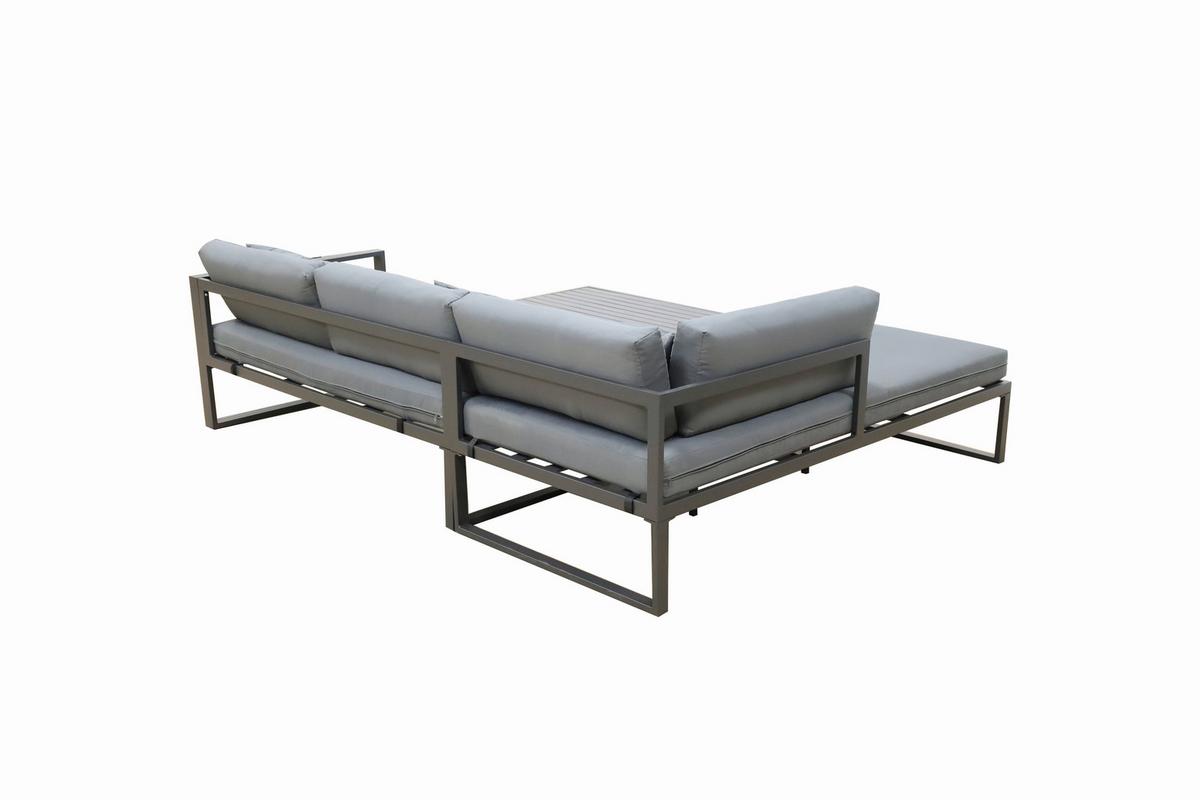 KOMPLET MEBLI TARASOWYCH AMORE - antracytowy/szary, Modern, metal/tkanina (180/248cm) - Ambia Garden