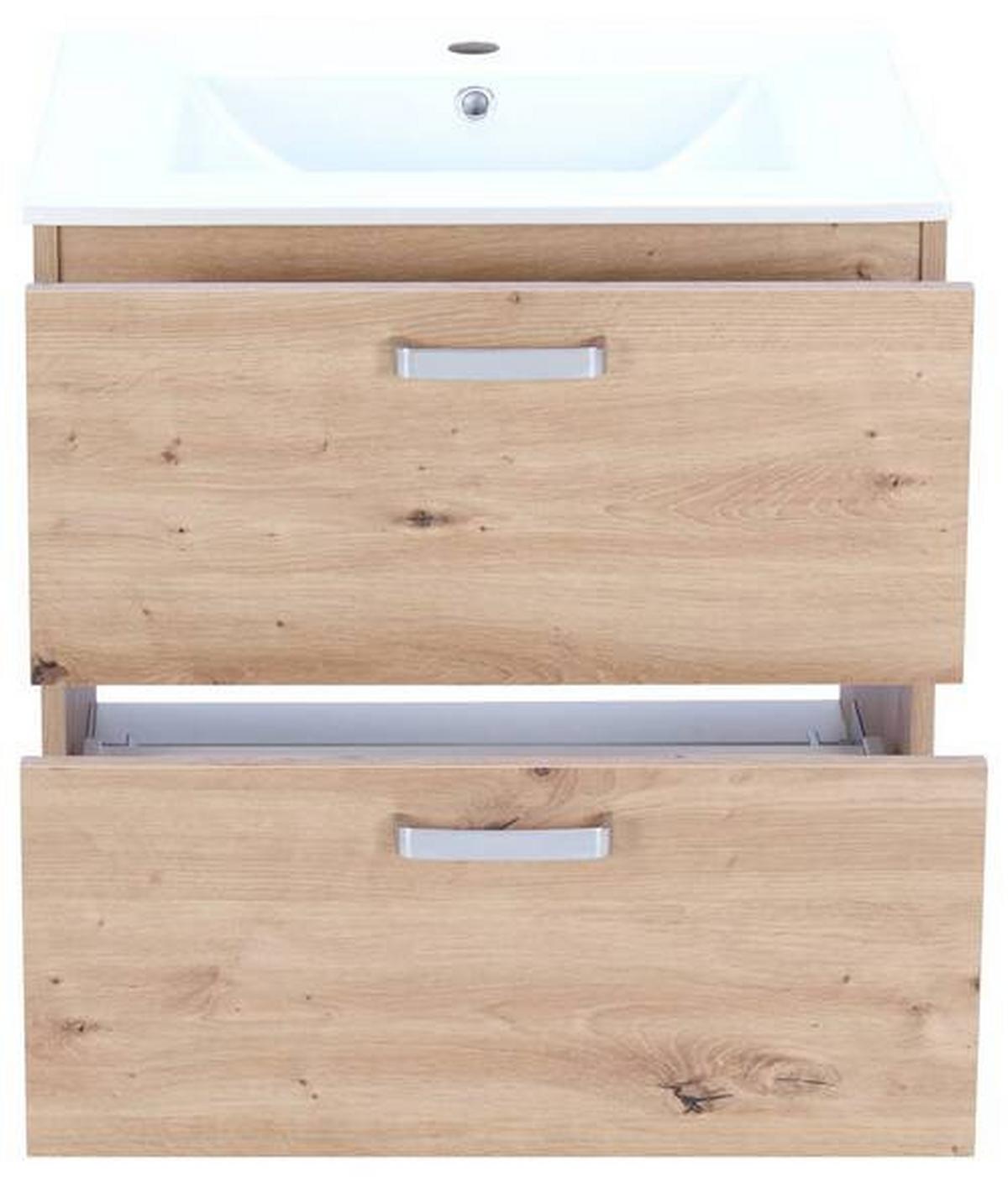 Donji Element Za Umivaonik Fresh - bijela/hrast Artisan, Konvencionalno, drvni materijal/metal (61/56/47cm) - Modern Living