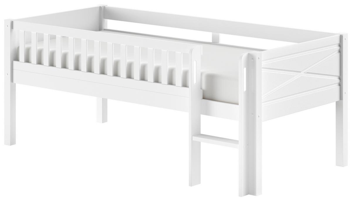 Spielbett SCOTT ca. 90x200cm teilmassiv - Weiß, MODERN, Holz/Holzwerkstoff (90/200cm) - Vipack