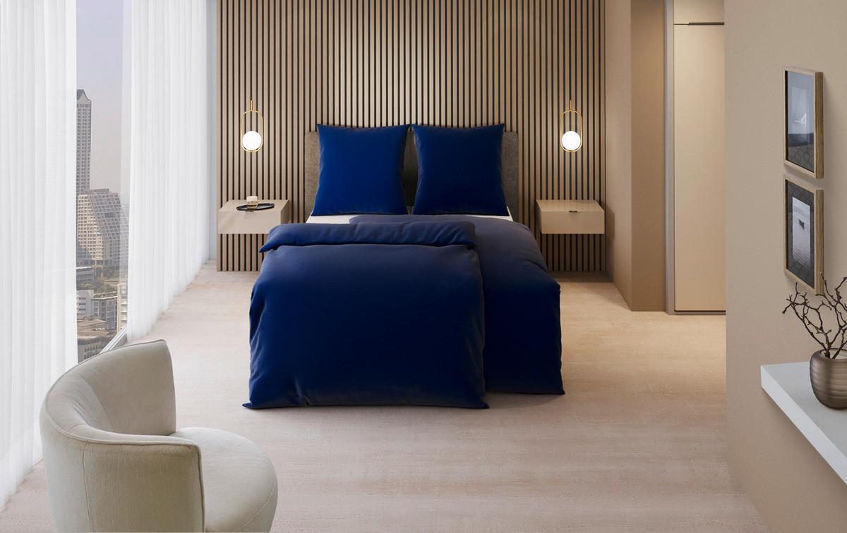 POŚCIEL VURI - ciemnoniebieski, tkanina (155/220cm) - Dieter Knoll