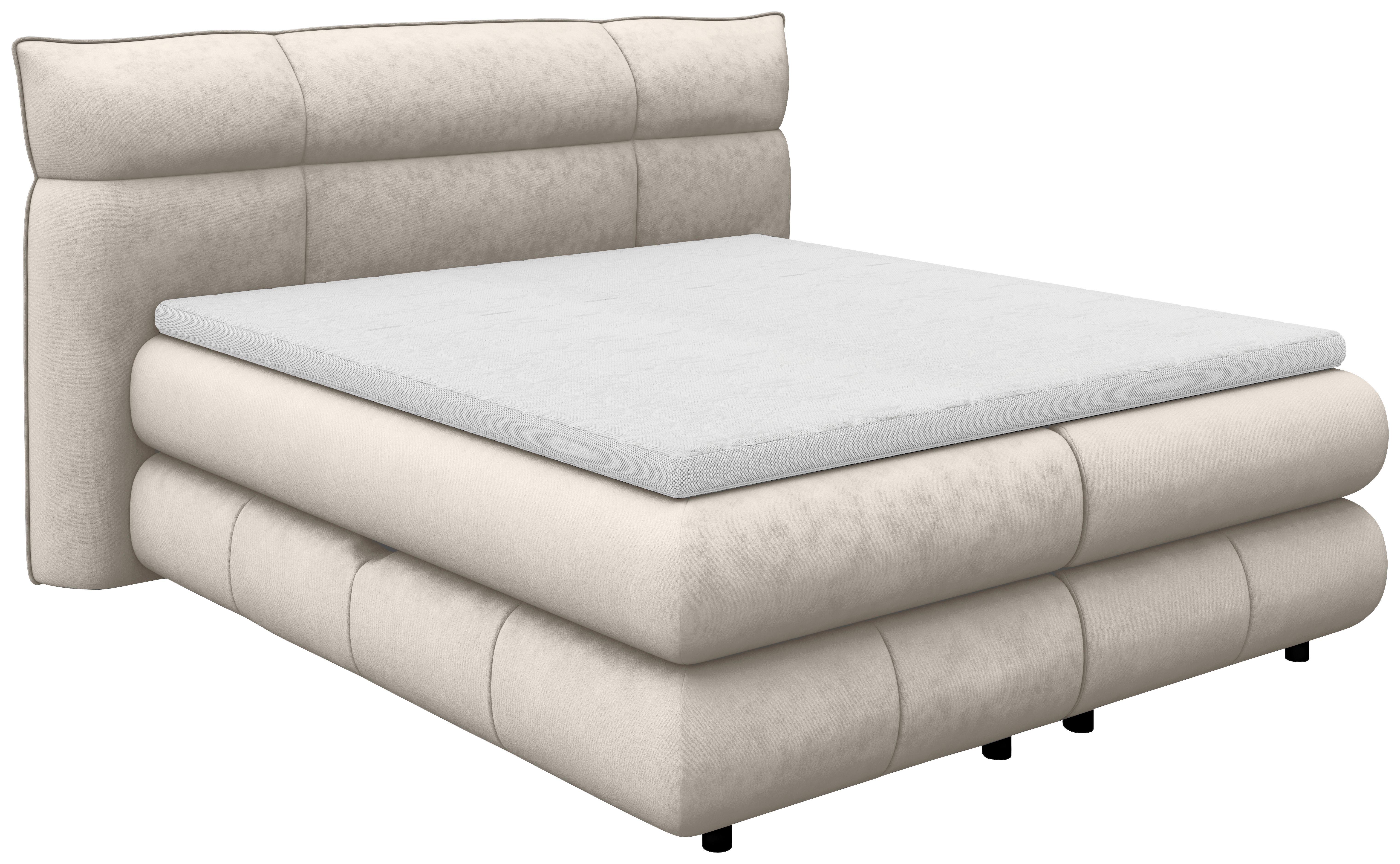 Boxspring Krevet Caramelo - bež/crna, Trend, tekstil/plastika (140/200cm) - Premium Living