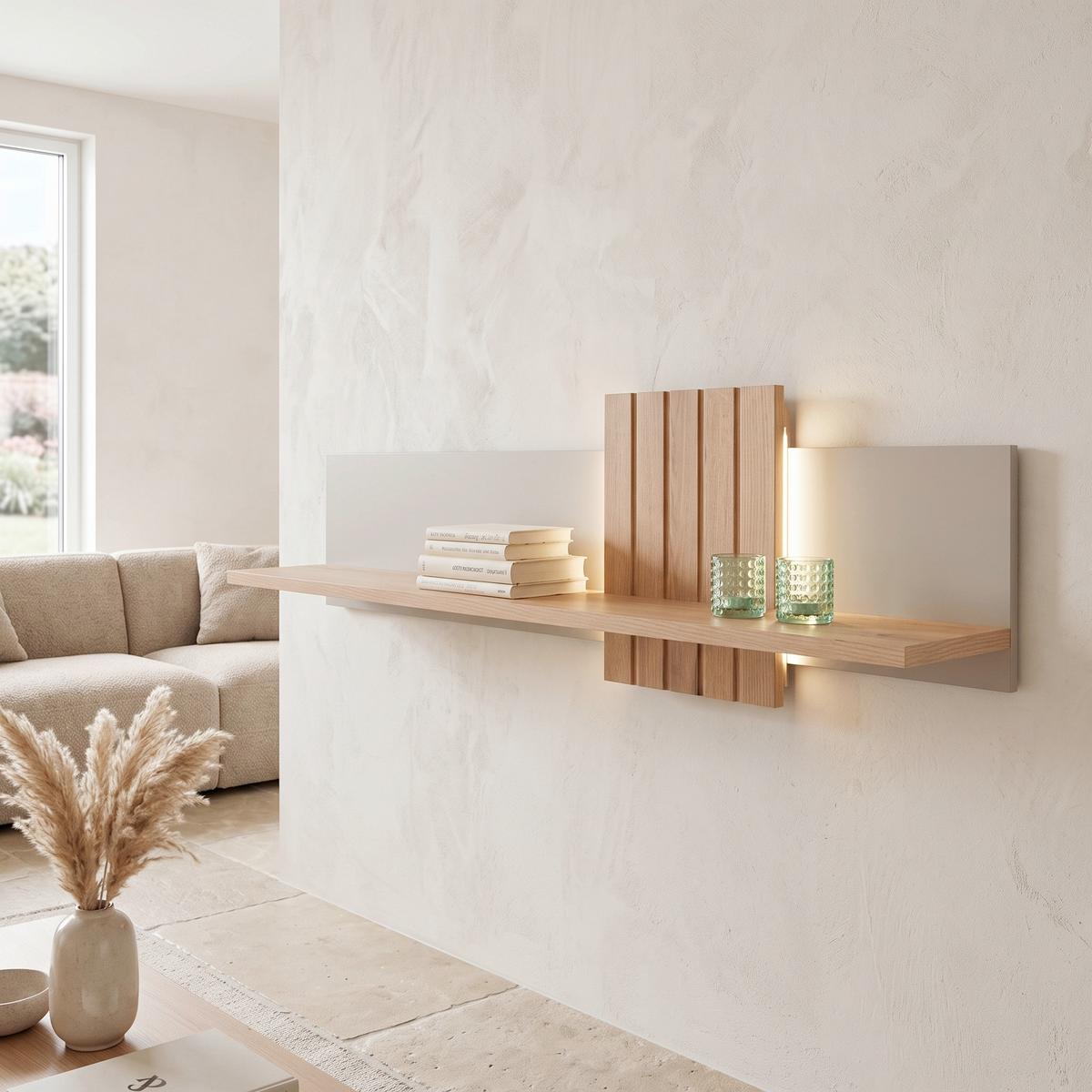 Zidna Polica Santana - Moderno, pločasti materijal (140/39/23,5cm) - Modern Living