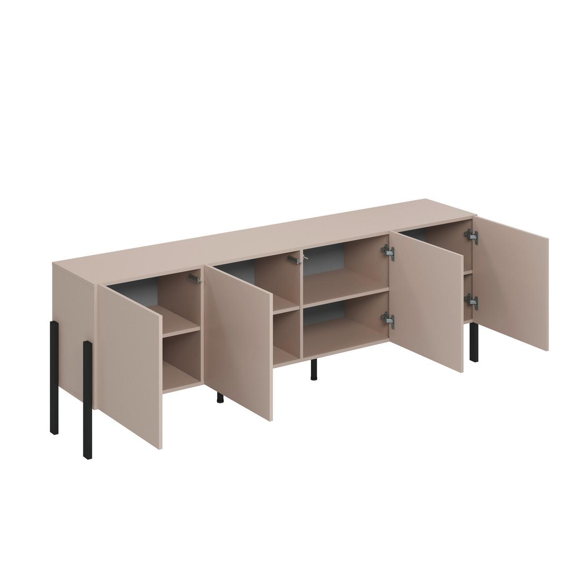 Komód Jukon - kasmír, Modern, faalapú anyag (204/70/40cm)