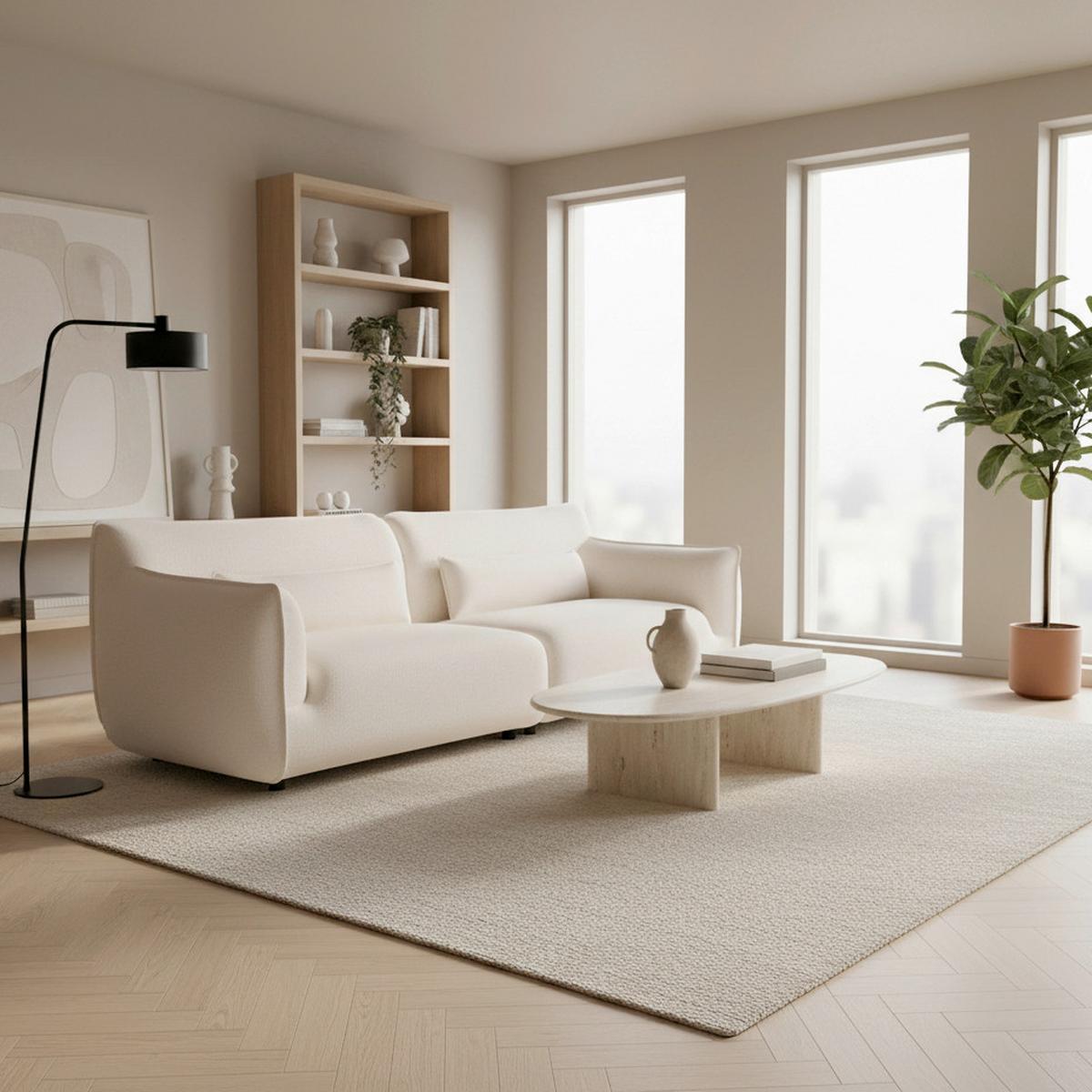 Nagy Kanapé Clara - bézs, Modern, textil/fa (284/86/111cm) - Bessagi Home