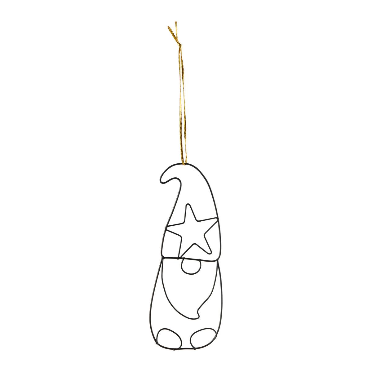 Dekorativni Obesek Lola - zlate barve/črna, Konvencionalno, kovina/tekstil (5/12,5cm) - Modern Living