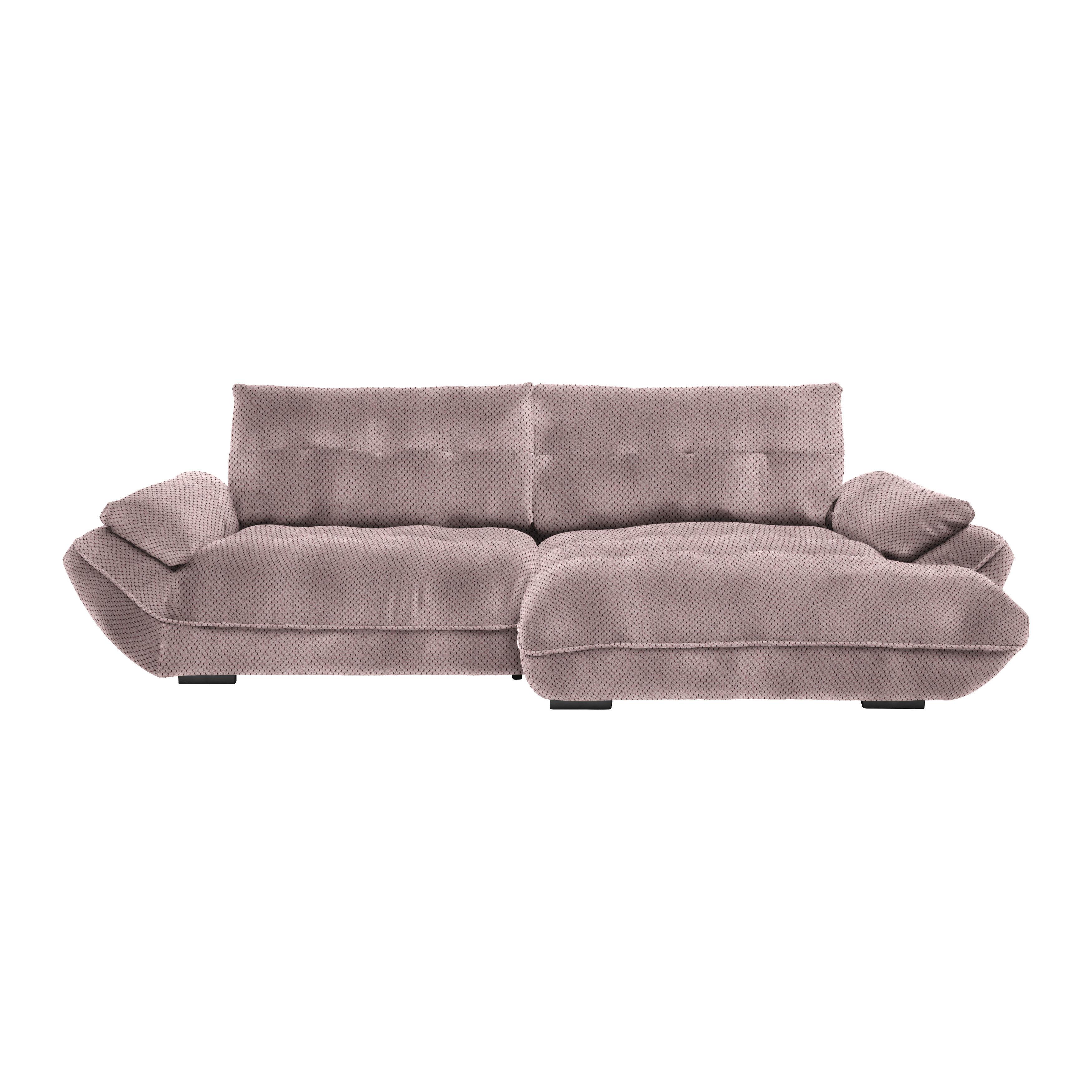 Wohnlandschaft Vivo Rosa - Schwarz/Rosa, MODERN, Kunststoff/Textil (317/63/179cm) - Premium Living