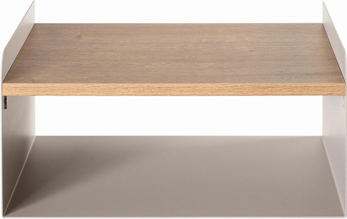 PÓŁKA ŚCIENNA KORFU 2 - kolor dębowy/kaszmir, Modern, materiał drewnopochodny/metal (40/20/30cm)