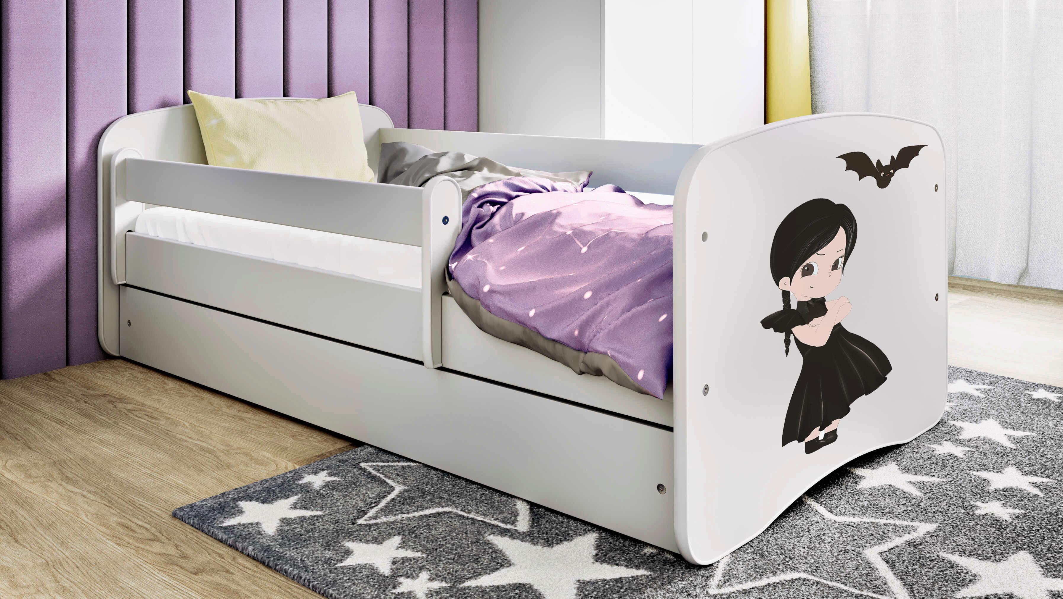 Otroška Postelja Babydreams, Bela, 80x160cm - bela/barve breze, Moderno, tekstil/leseni material (80/160cm) - MID.YOU