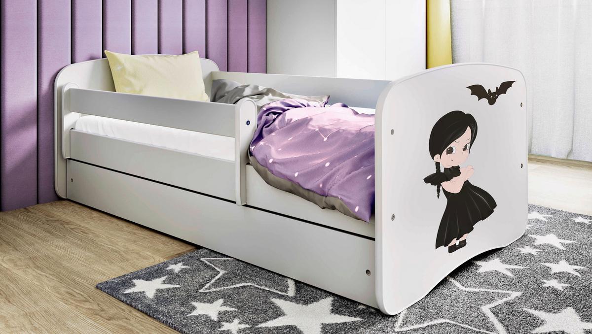 Otroška Postelja Babydreams, Bela, 80x160cm - bela/barve breze, Moderno, tekstil/leseni material (80/160cm) - MID.YOU