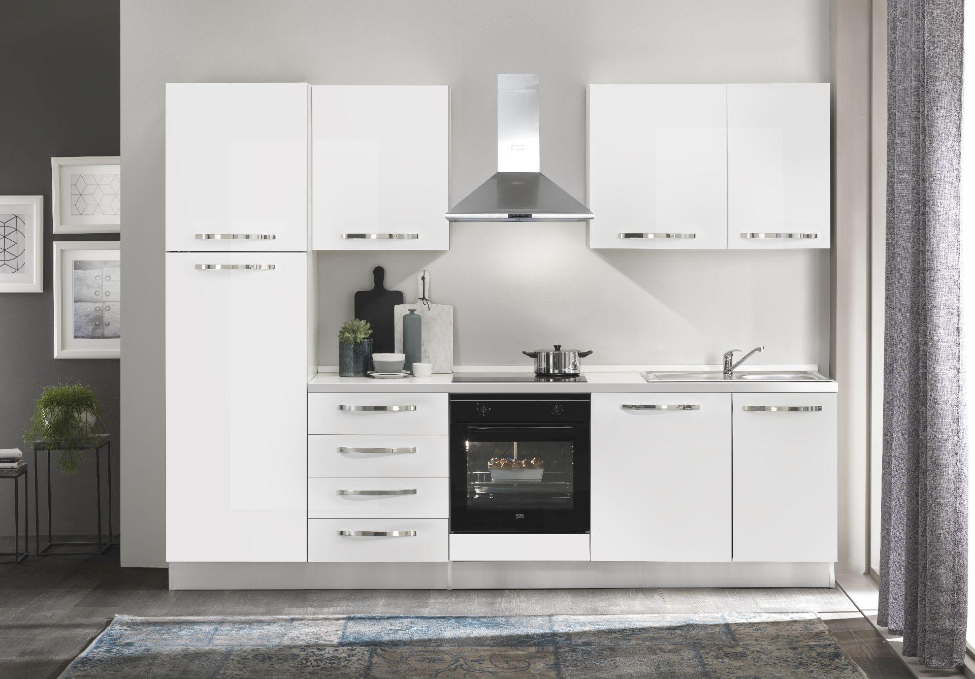 Bucătărie standard Katy - alb, Modern (285cm) - Italstyle