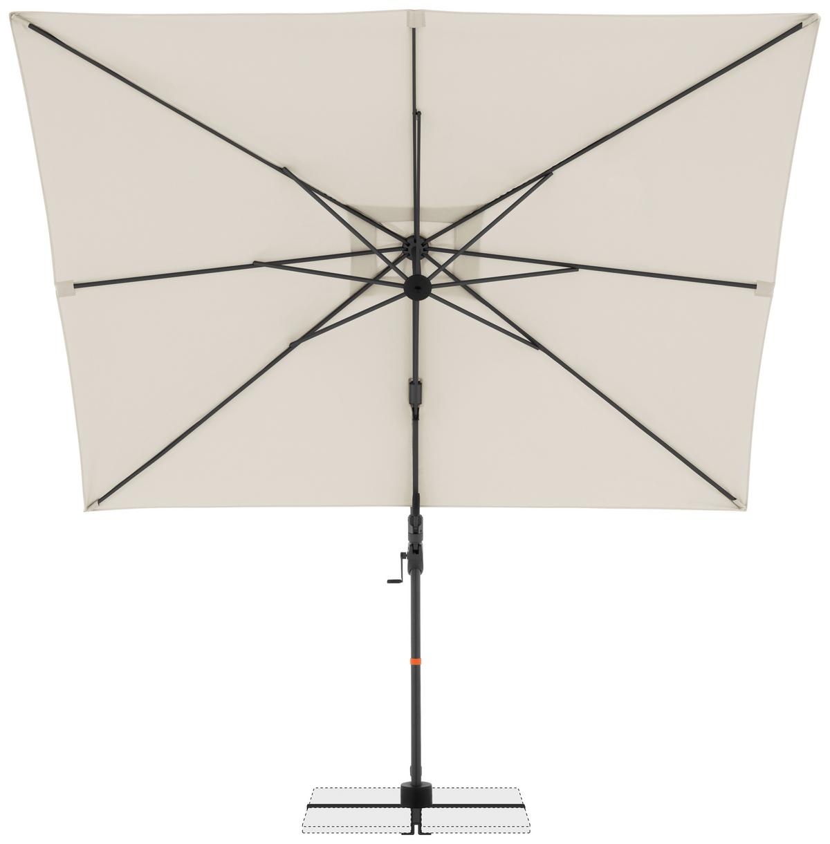 Ampelschirm Myzone Naturfarben ca. 320x240cm - Anthrazit/Naturfarben, Basics, Textil/Metall (320/240cm) - Doppler