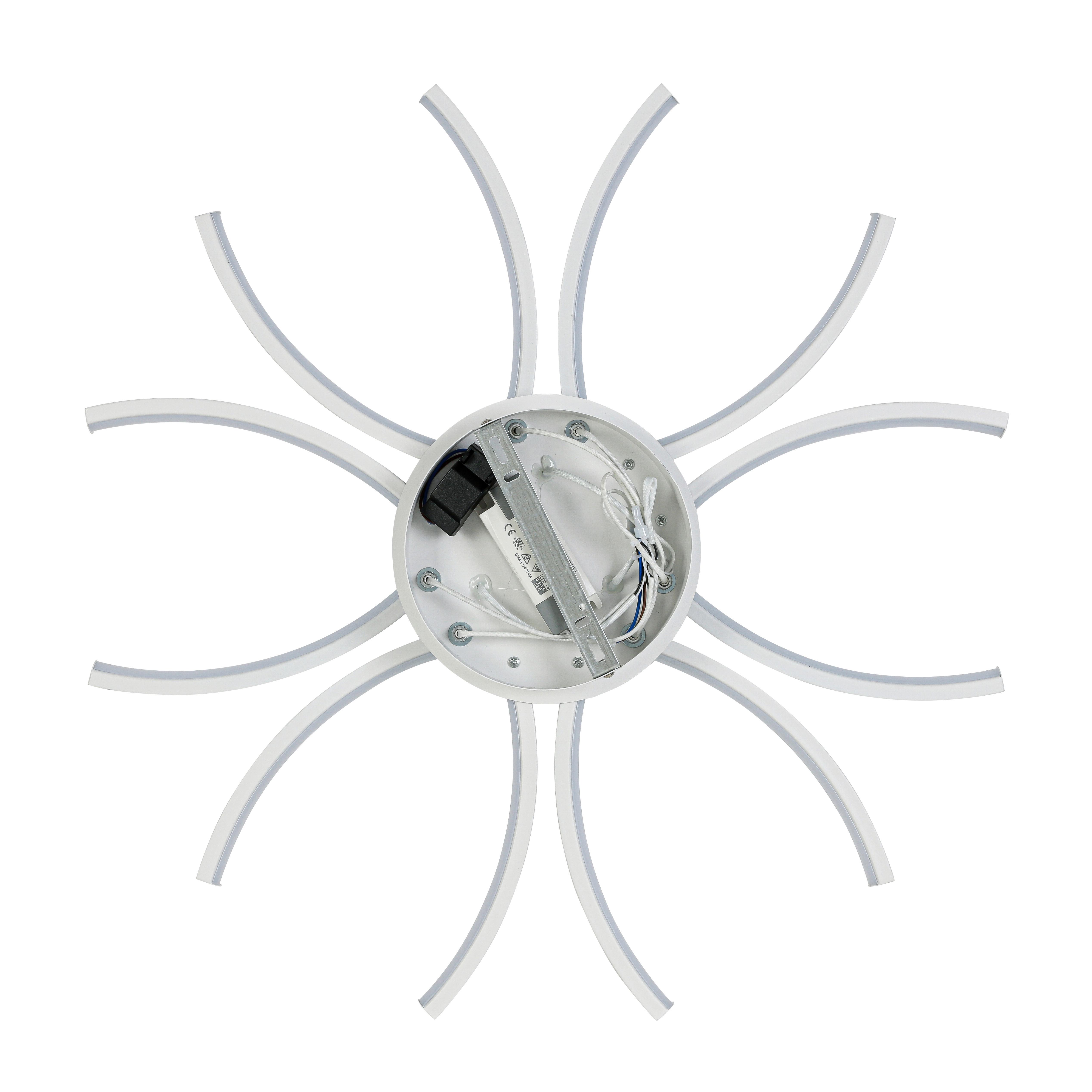 LED-TAKLAMPA WILMA - vit, Modern, metall/plast (60/60/8,5cm) - Mömax