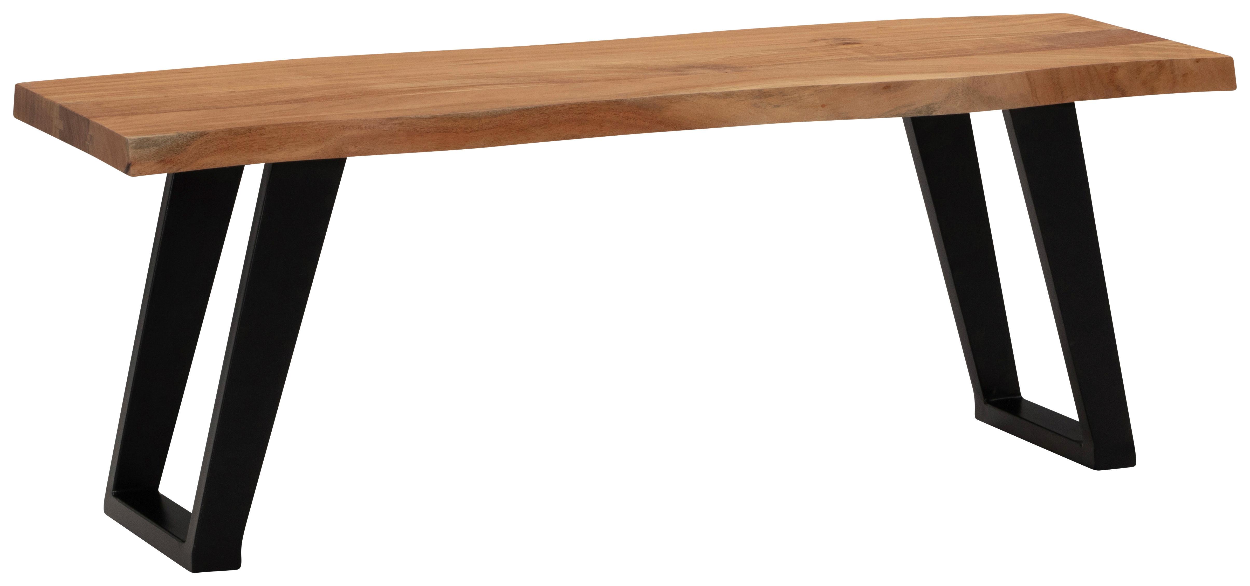 Garderobna Klop Garderobenbank - svetlo rjava/črna, Design, kovina/les (120/40/45,5cm) - MID.YOU
