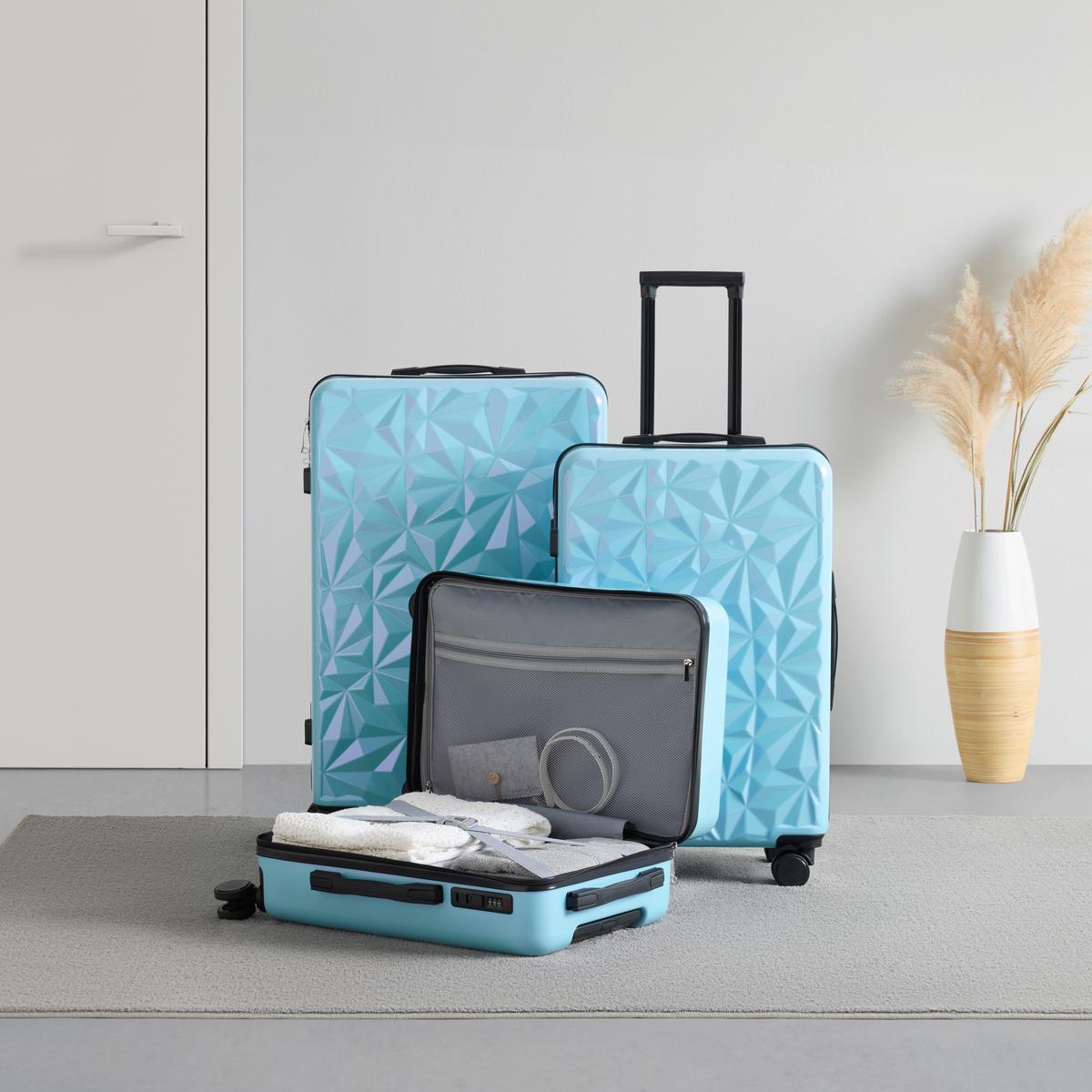 Reisekofferset Lissabon Blau, 3-teilig - Blau, KONVENTIONELL, Kunststoff/Textil - Mömax