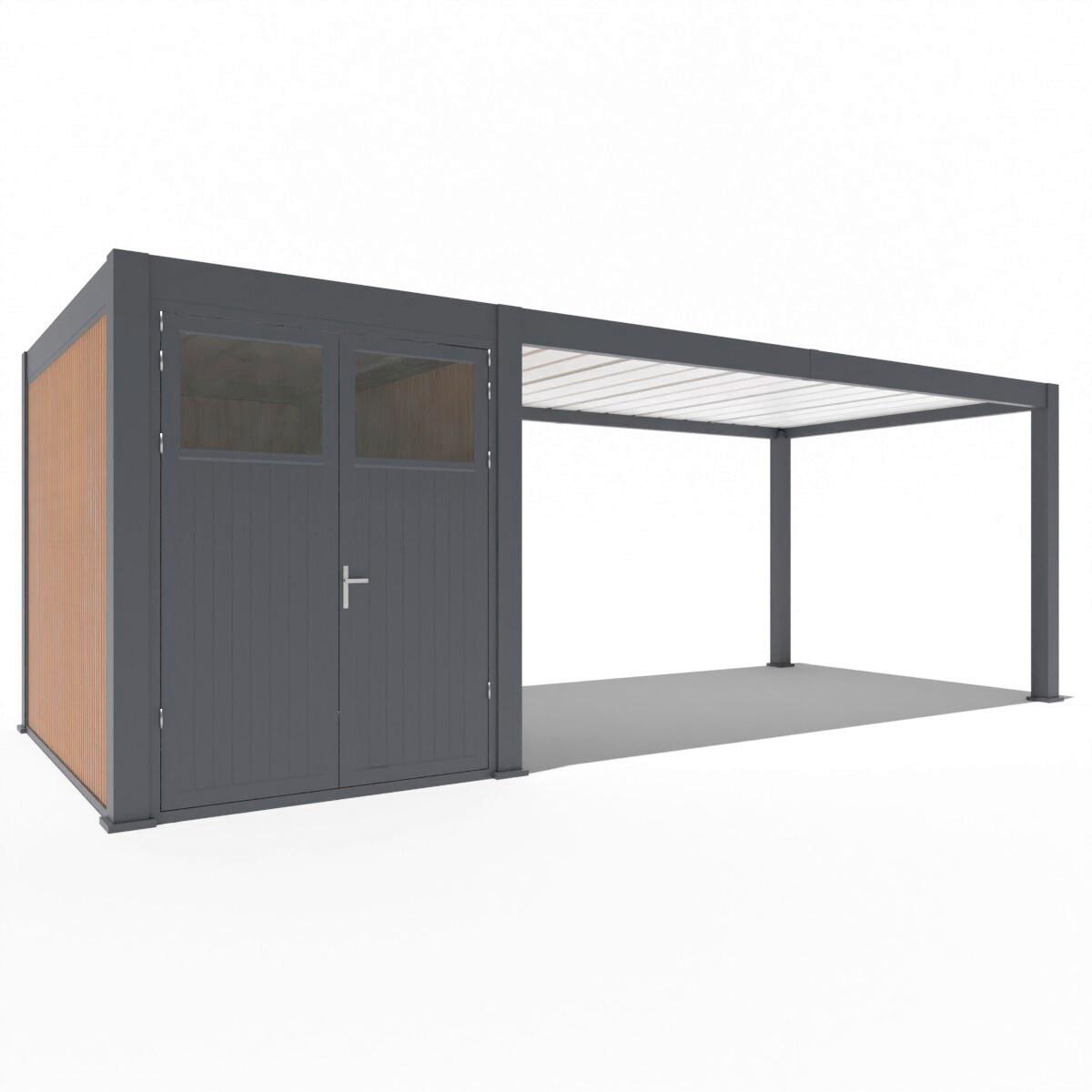Nadstrešek Za Avto Pergoline, Antracit, 3x7,2m - barve grafita, Basics, kovina (300/255/720cm) - Gardenson