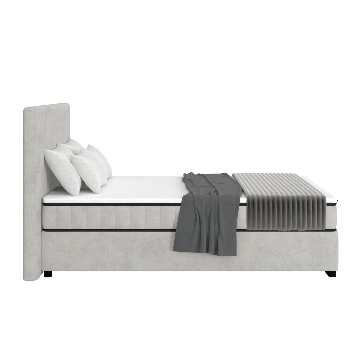 Box Krevet Maya C - svijetlo siva/crna, Moderno, drvni materijal/drvo (100/200cm) - Modern Living