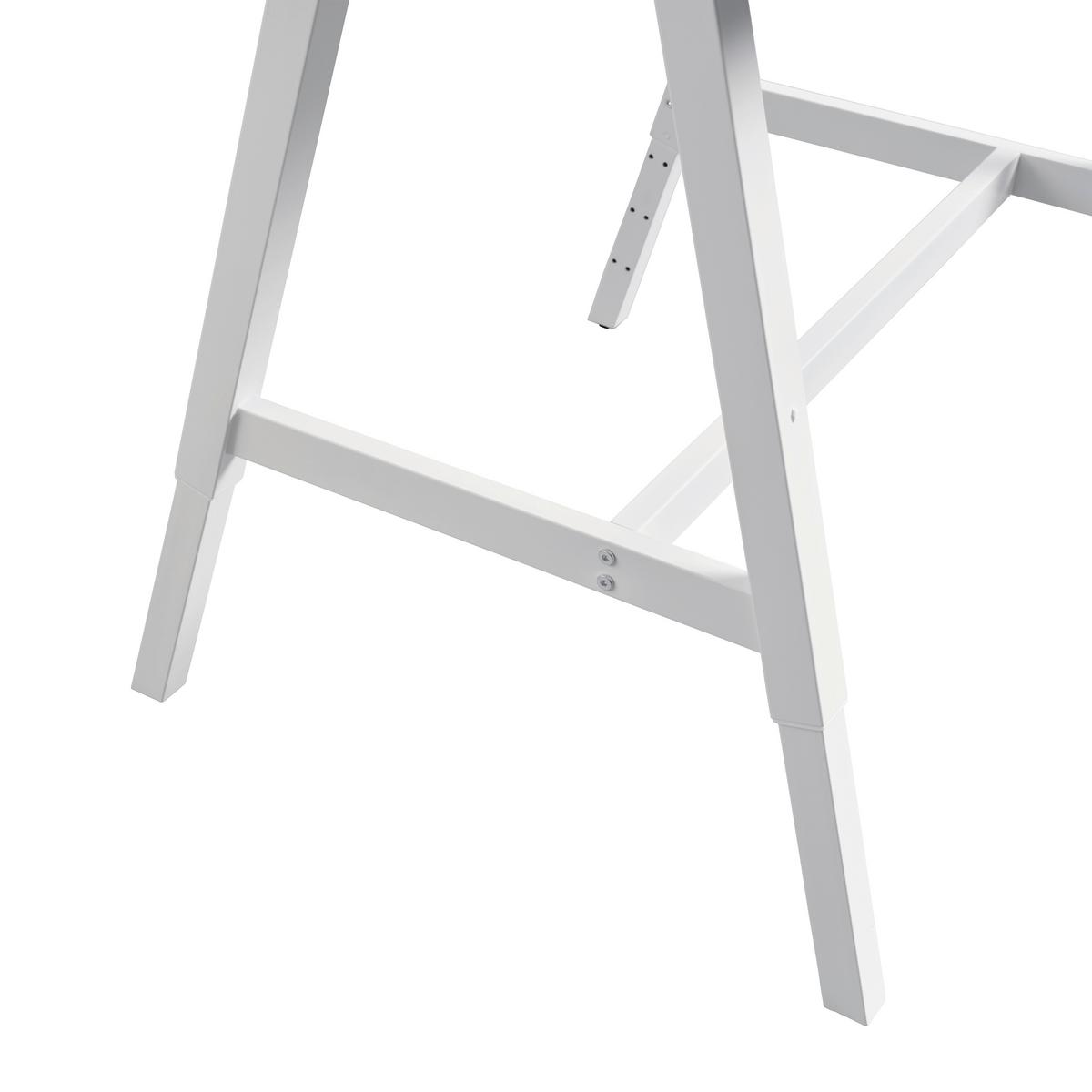 Schreibtisch Emmelie Weiss/Hellblau - Weiss/Hellblau, Modern, Holzwerkstoff/Metall (80/54-85/60cm) - Mömax