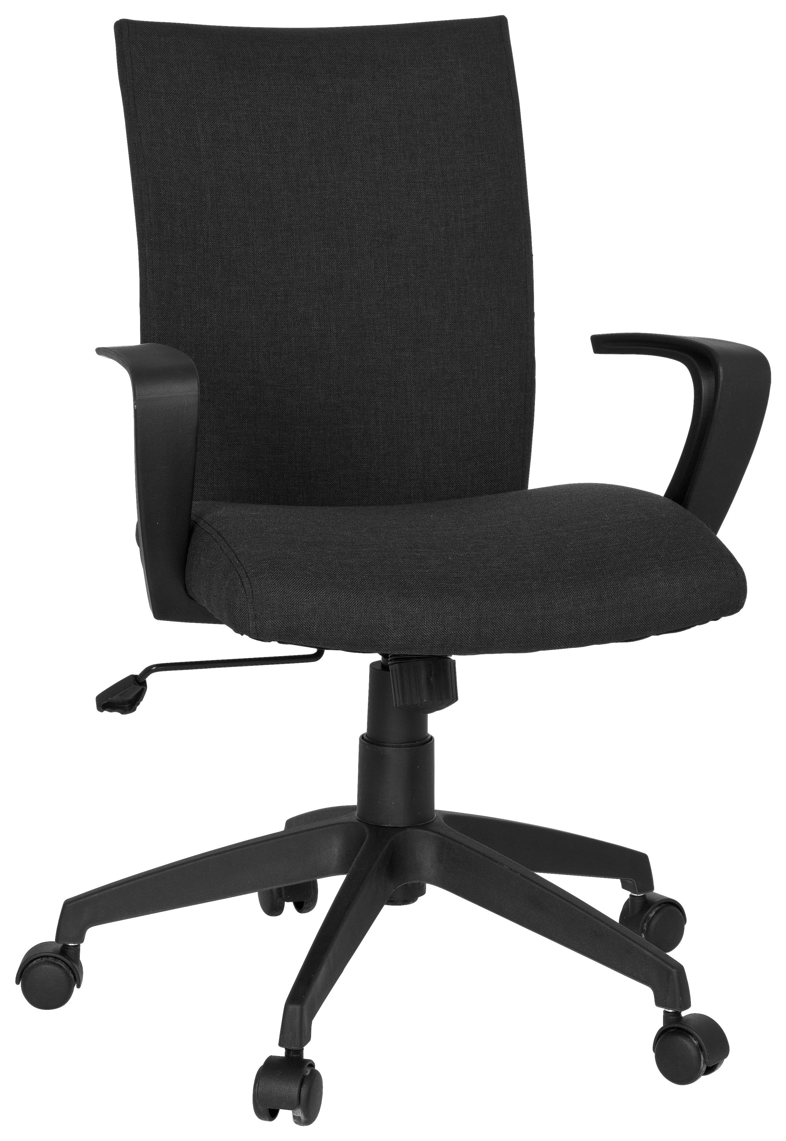 Drehstuhl Soft Schwarz ca. 54x104x44cm - Schwarz, MODERN, Kunststoff/Textil (54/104/44cm) - MID.YOU