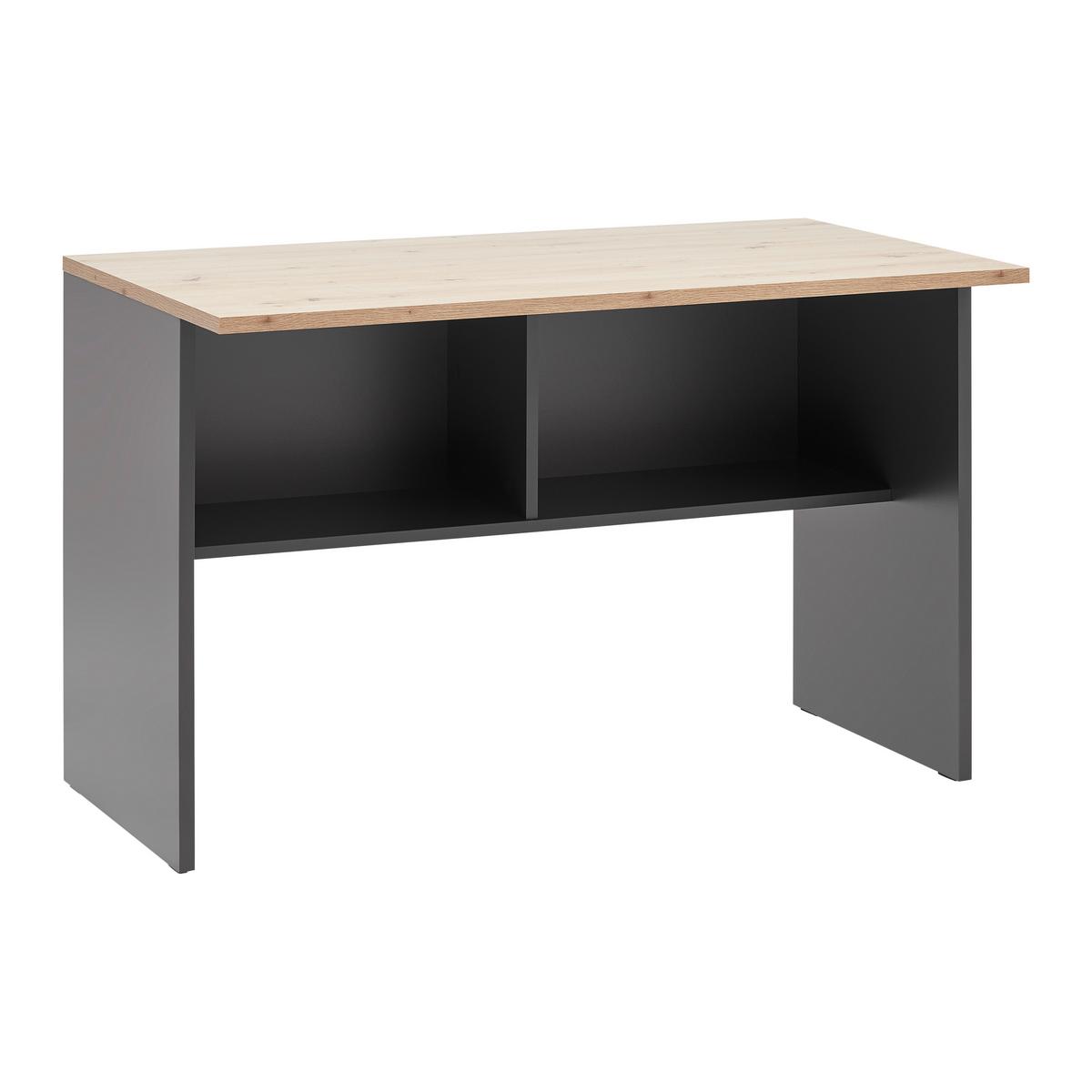 Schreibtisch Shelf in Anthrazit/Eiche Artisan - Anthrazit/Eiche Artisan, MODERN, Holzwerkstoff (120/76/68cm) - Mömax
