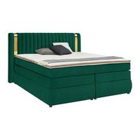 Boxspring Krevet Minola Gold Exkluziv - tamno zelena/crna, Konvencionalno, tekstil/plastika (180/200cm) - Premium Living