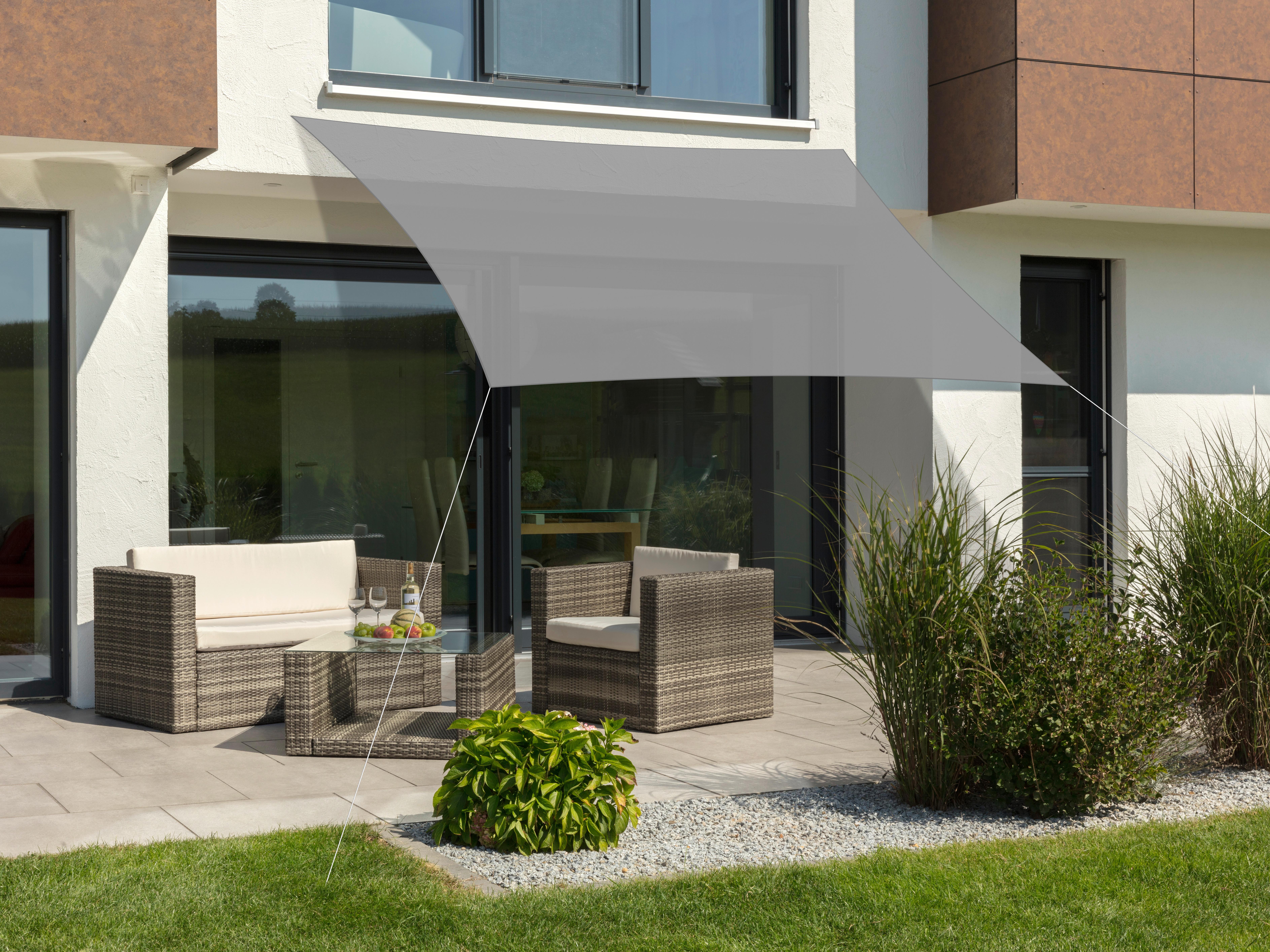 Sonnensegel Teneriffa Rechteck ca.360x0,5x250cm Silberfarben - Silberfarben, Basics, Textil (360/0,5/250cm) - Schneider