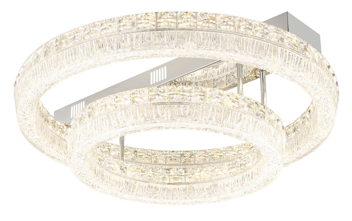 Led Stropna Svjetiljka Laurel - prozirno/boje kroma, Konvencionalno, staklo/metal (60/19,5cm) - Globo