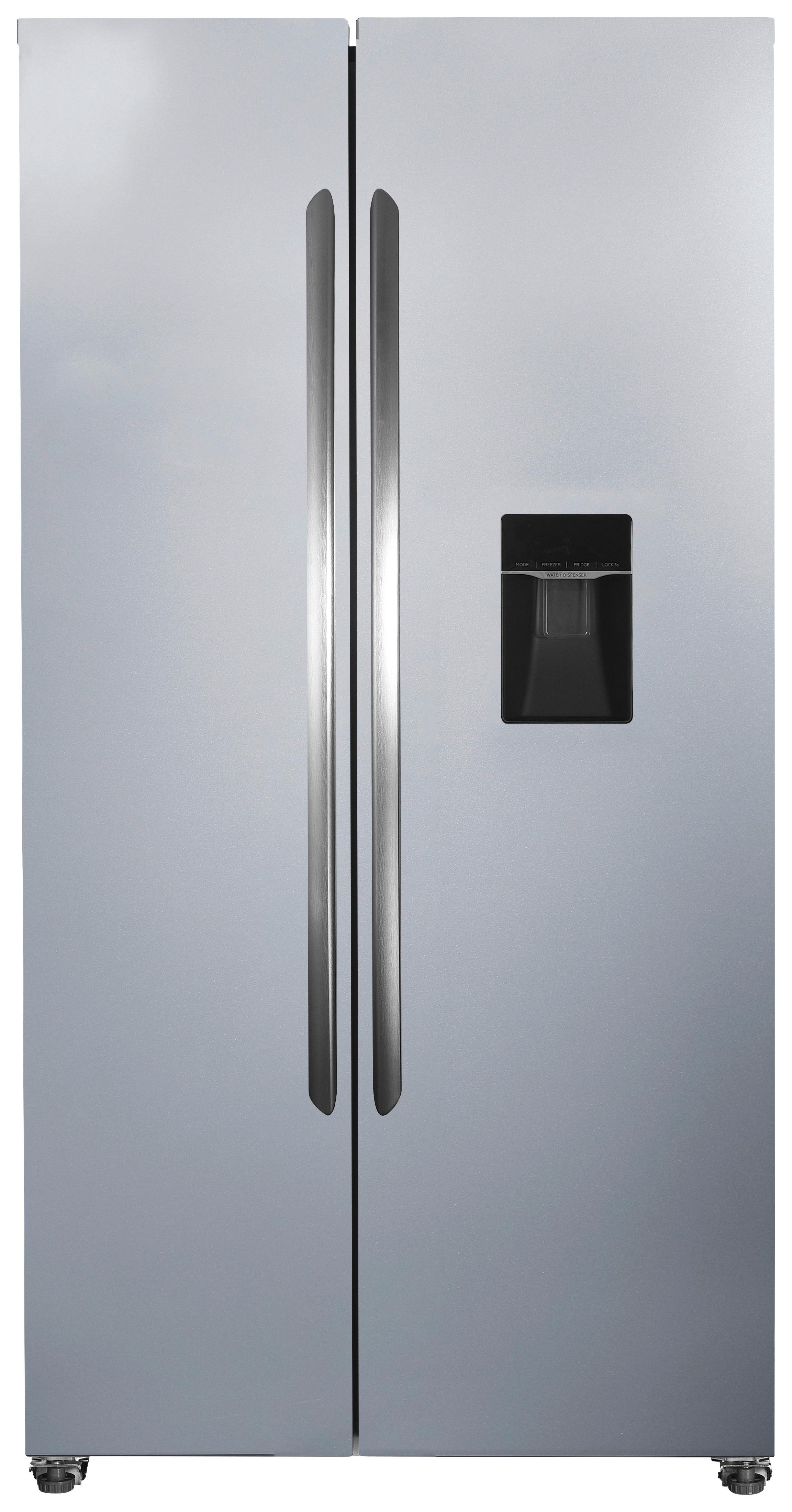Kühl-Gefrier-Kombination SBS450 NFDWDEIX in Inox - Silberfarben, Trend, Kunststoff/Metall (91/177/59cm) - PKM
