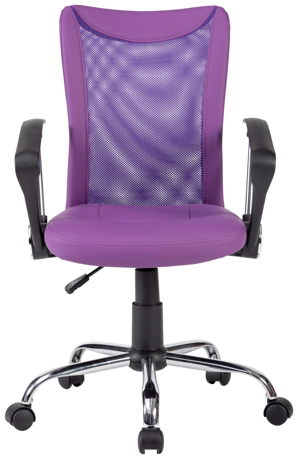 Vanessa Uredska Stolica - ljubičasta/boje kroma, Trend, metal/tekstil (56/99/56cm) - Modern Living