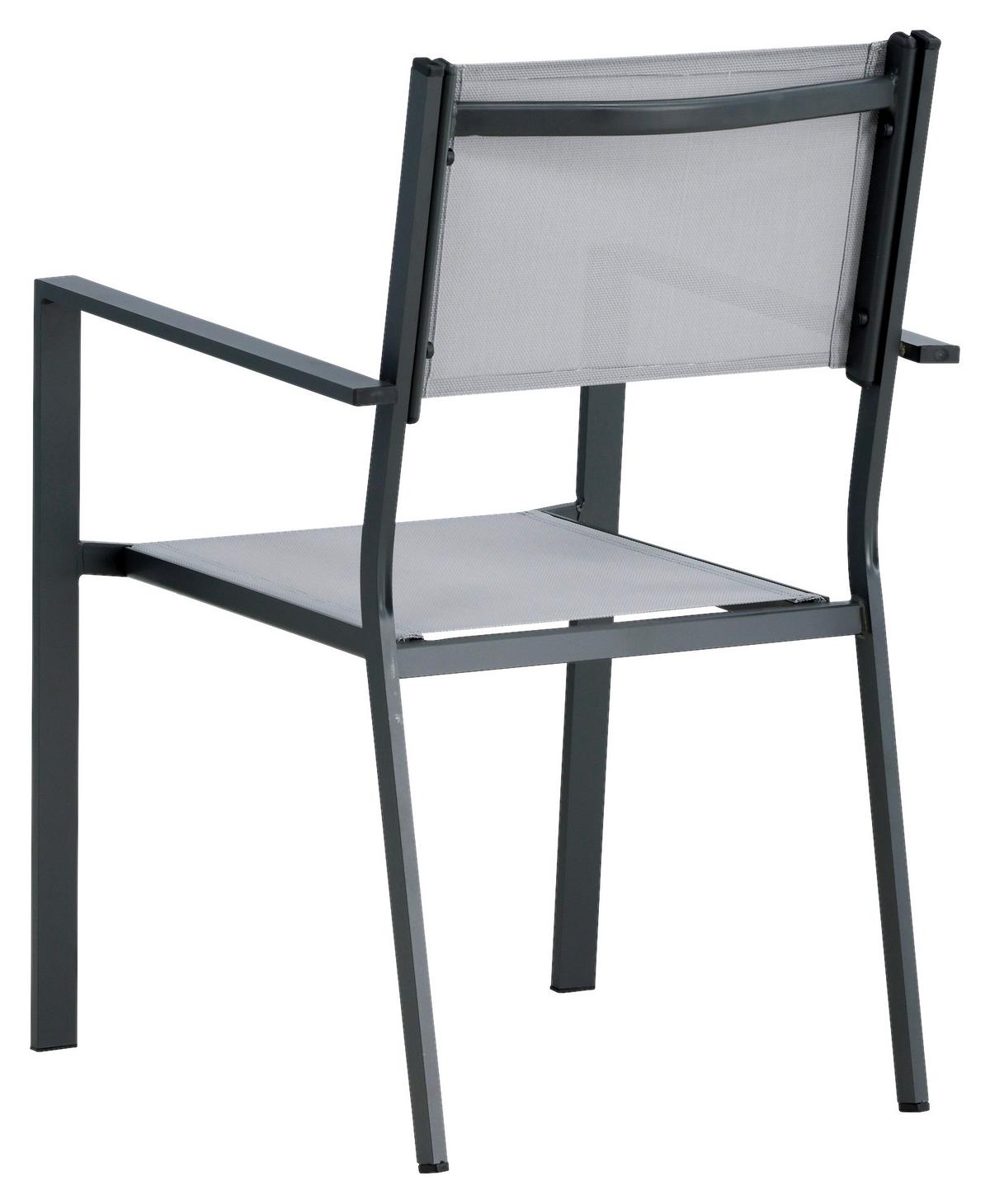 Stapelsessel-2er Set Copacabana Grau/Schwarz - Schwarz/Grau, KONVENTIONELL, Textil/Metall (56,5/88/61cm) - Gardenson