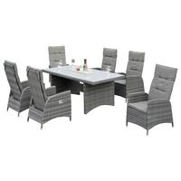 GARTENSET BOLOGNA - Grau, MODERN, Kunststoff/Textil - Gardenson