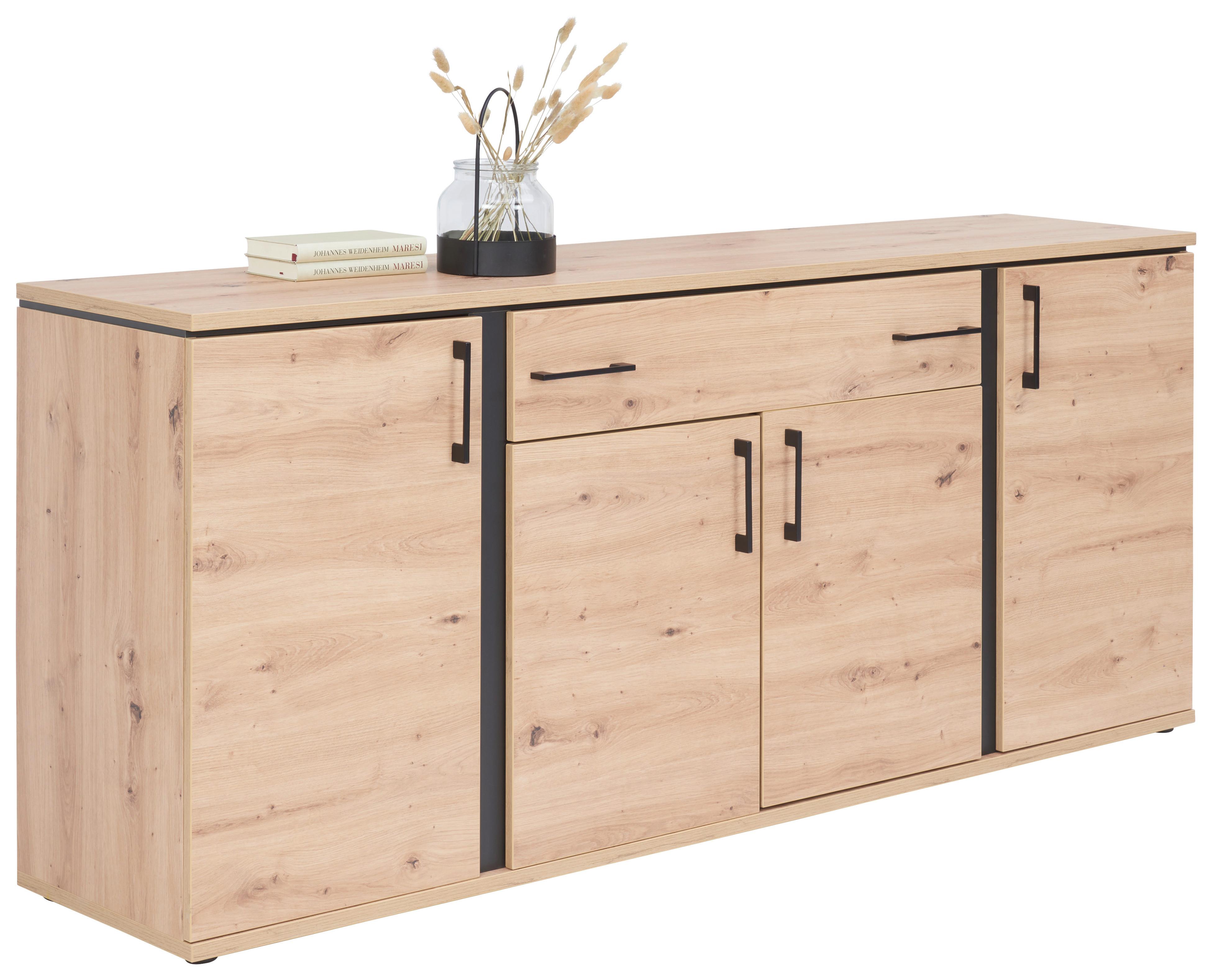 Comodă cu uși NATURE NATK 03 - culoare lemn stejar, Konventionell, material pe bază de lemn (190/84/42cm)