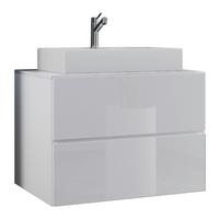 Kombiniran Umivalnik Lendas, Bela - bela, Moderno, leseni material/keramika (80cm) - MID.YOU