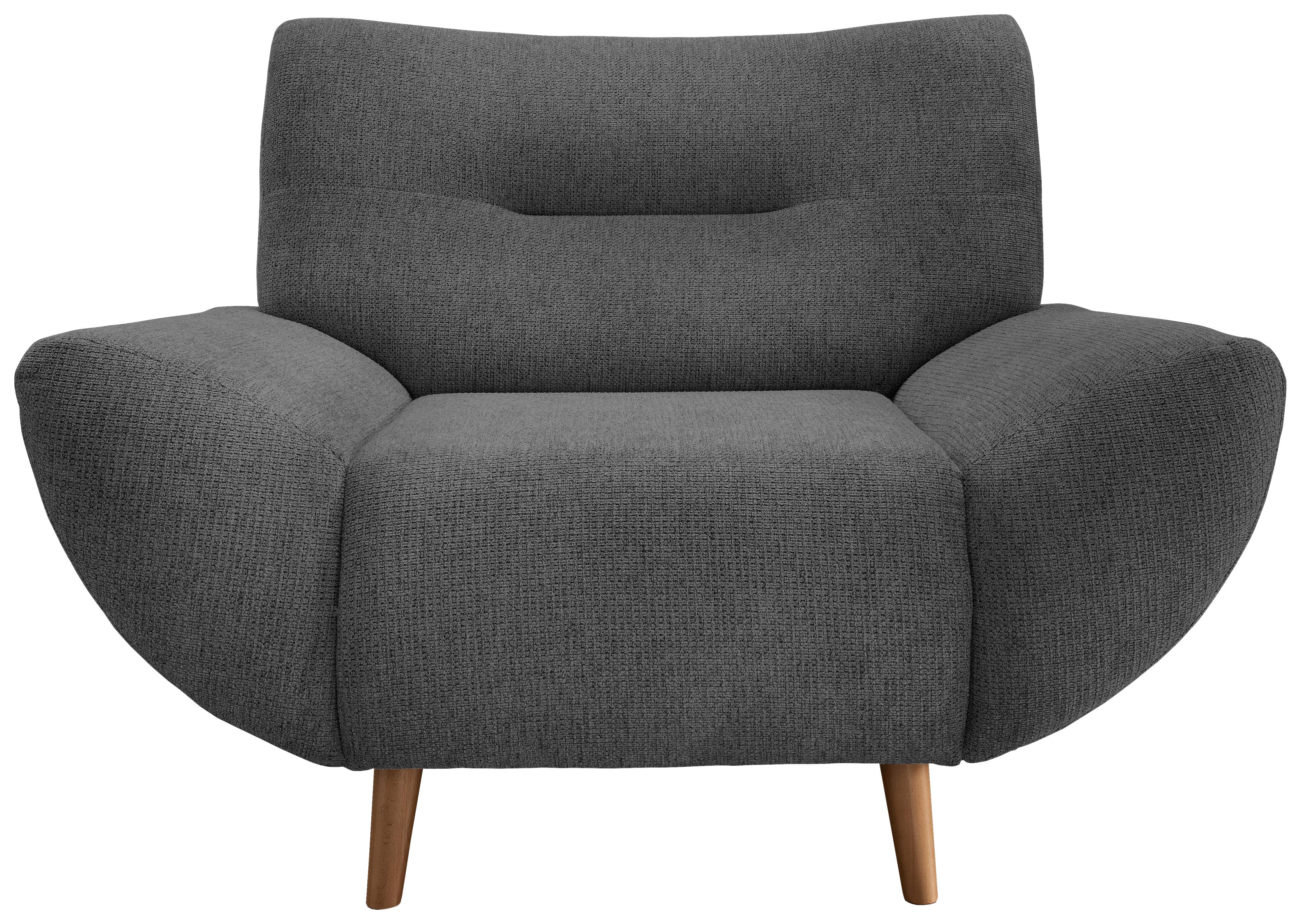 Sessel Drago Anthrazit Chenille - Wildeiche/Anthrazit, MODERN, Holz/Textil (111/81/90cm) - MID.YOU