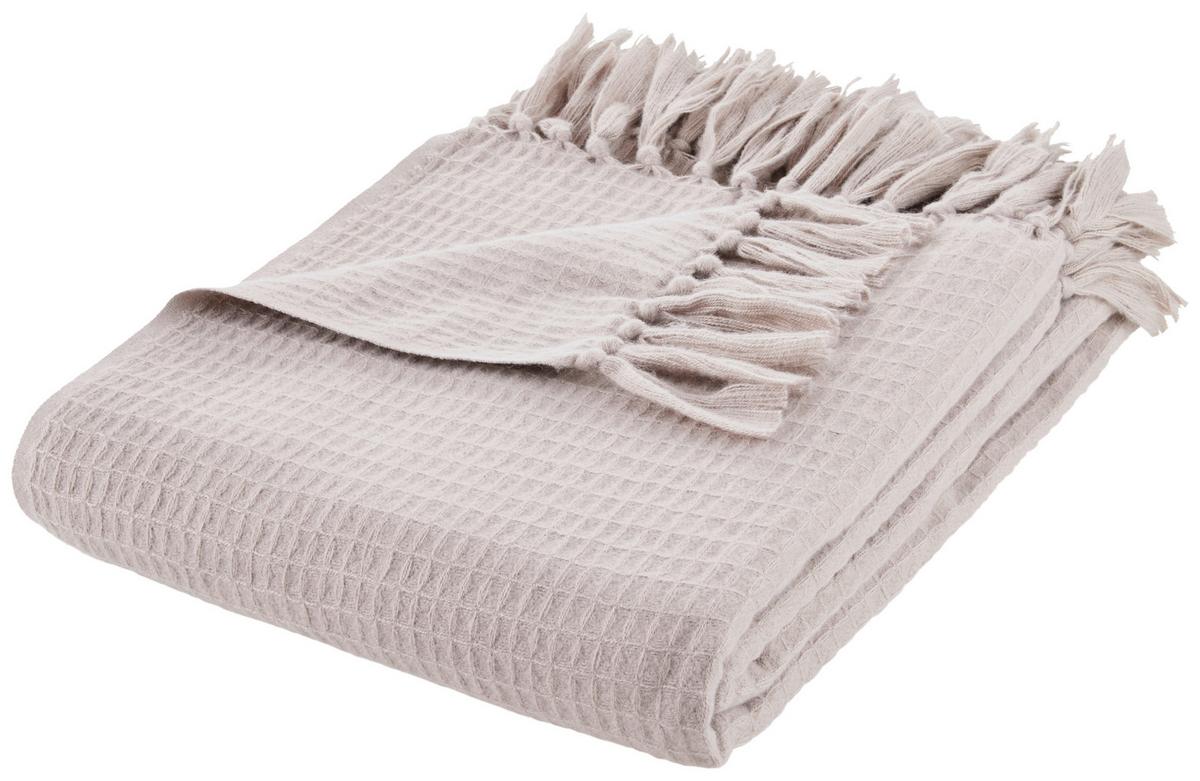 Decke Susa in Taupe ca. 140x180cm - Taupe, Modern, Textil (140/180cm) - Modern Living
