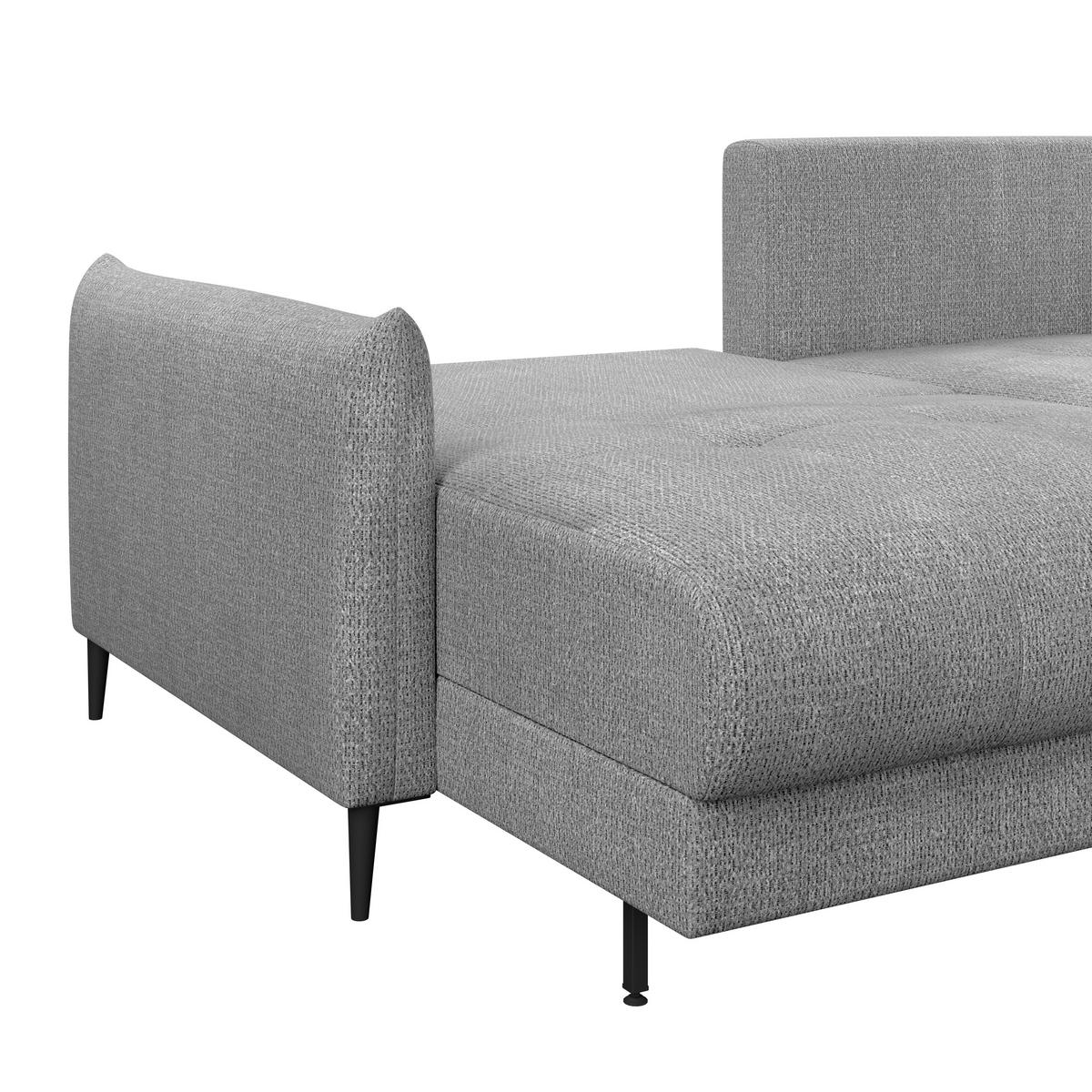 Kutna Garnitura Polis - siva/crna, Trend, tekstil/metal (221/142cm) - Ondega