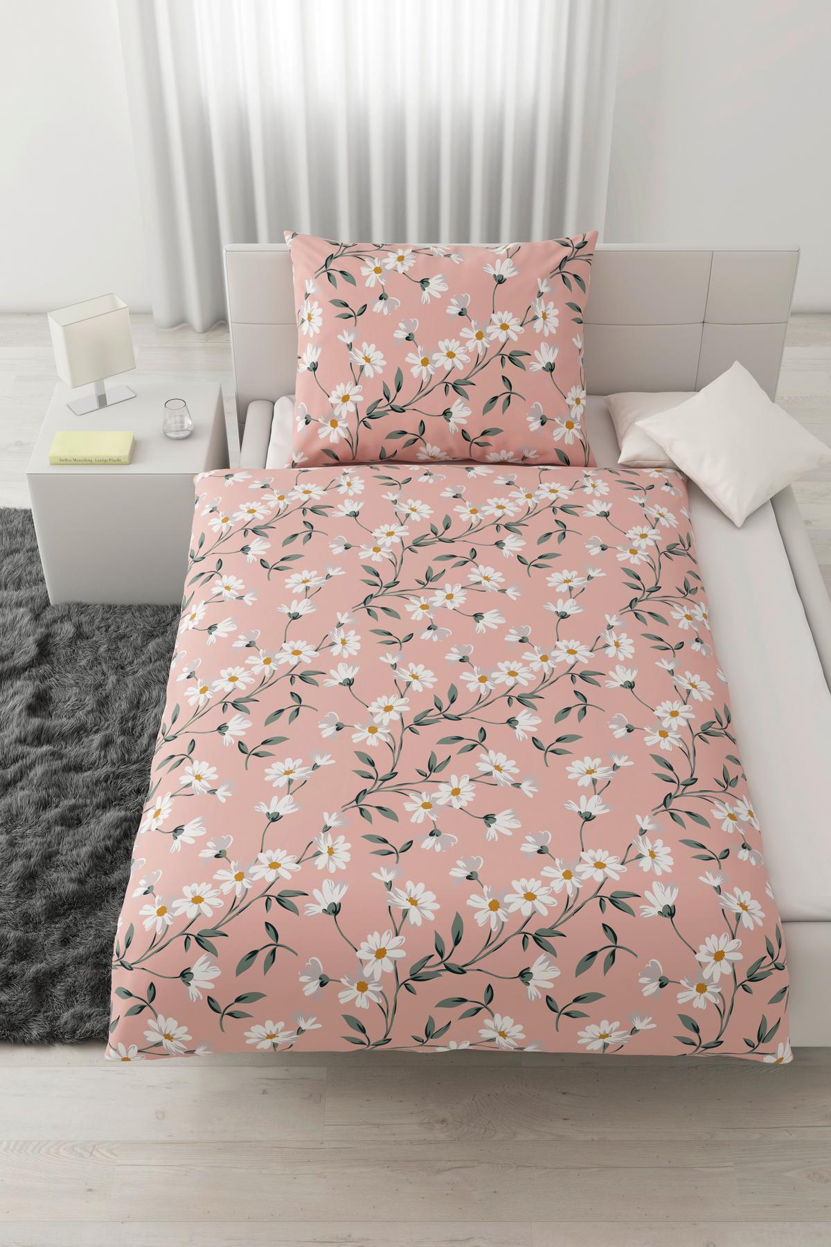 Ágyneműhuzat-garnitúra Daisy - rózsaszín/fehér, Konventionell, textil (140/200cm) - Modern Living