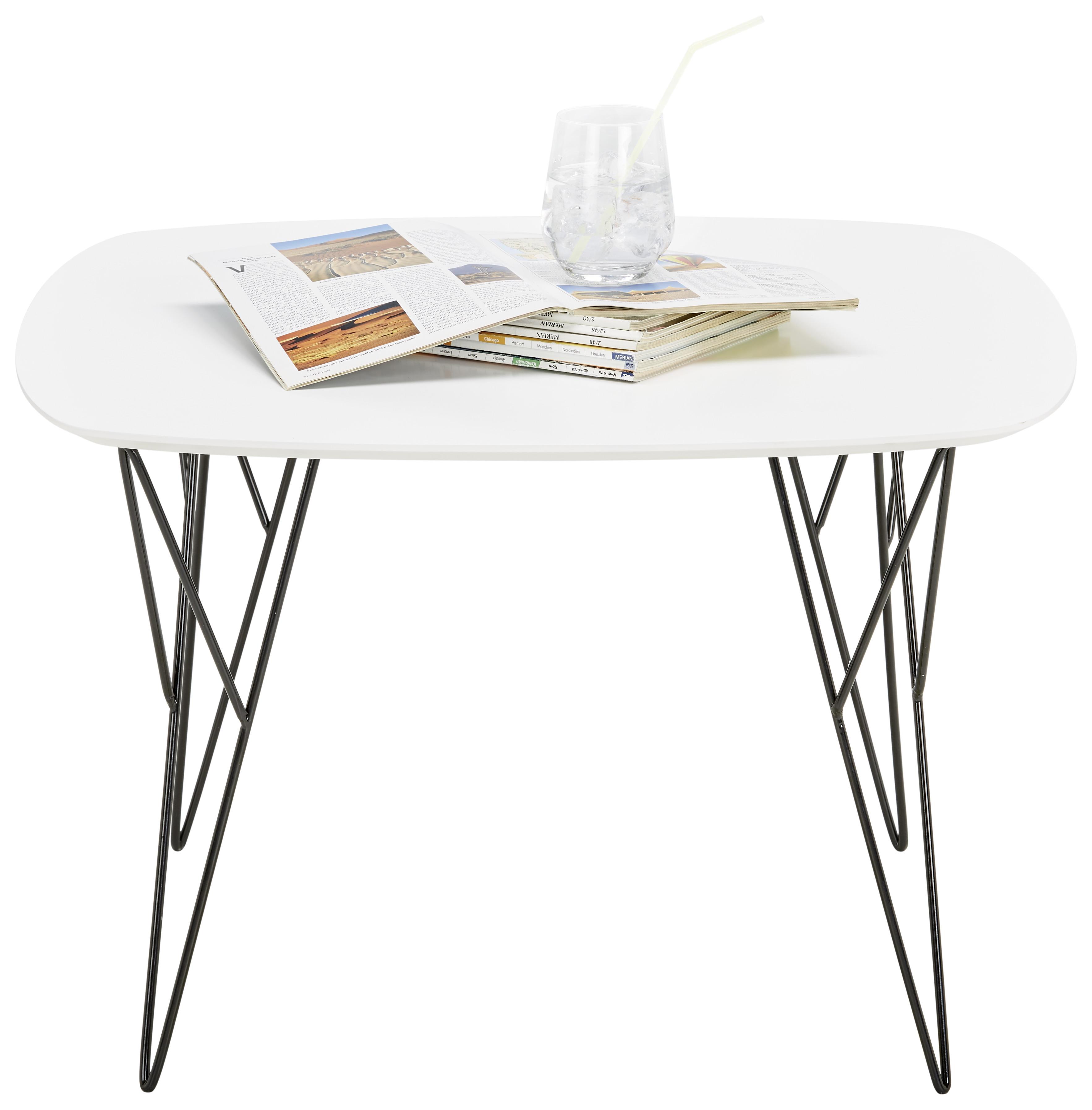 Couchtisch in Schwarz/Weiß - weiss/Schwarz, Modern, Holzwerkstoff/Metall (70/45/70cm) - Modern Living