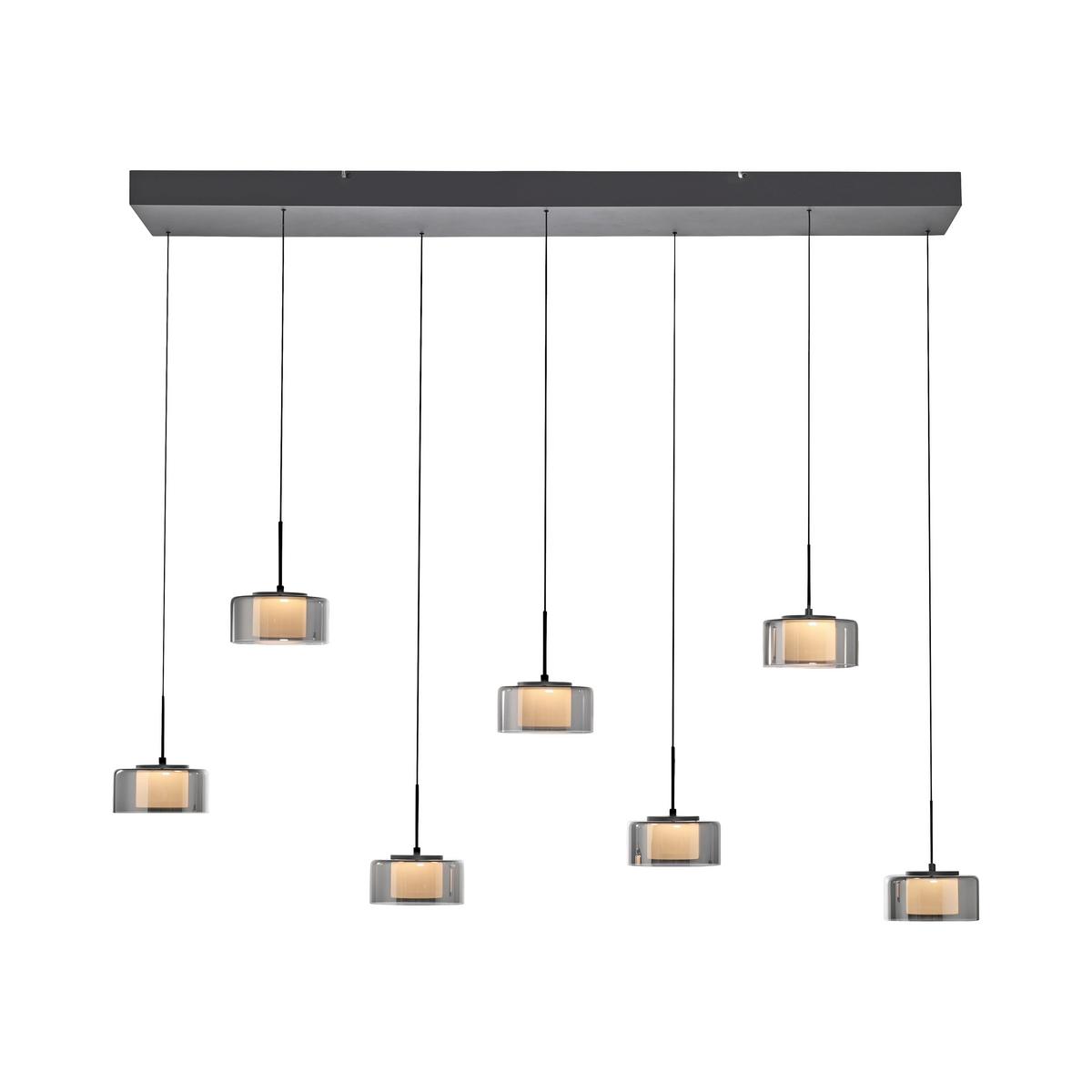 LAMPA WISZĄCA LED 2115-18 - czarny, Design, tworzywo sztuczne/metal (126/21/180cm) - Paul Neuhaus