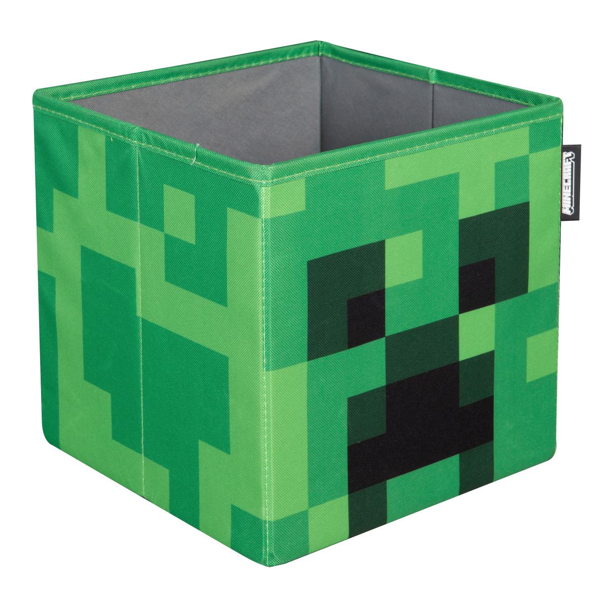 Zložljiv Zaboj Minecraft, 2 Kos - črna/zelena, Moderno, tekstil (27/27/27cm) - Minecraft