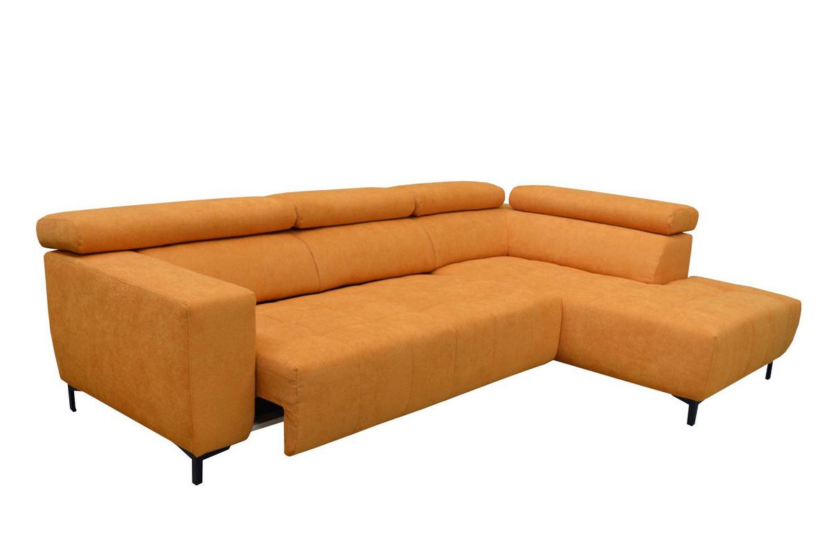 Kutna Garnitura Tarragona - narančasta/crna, Moderno, tekstil (295/201cm) - Premium Living