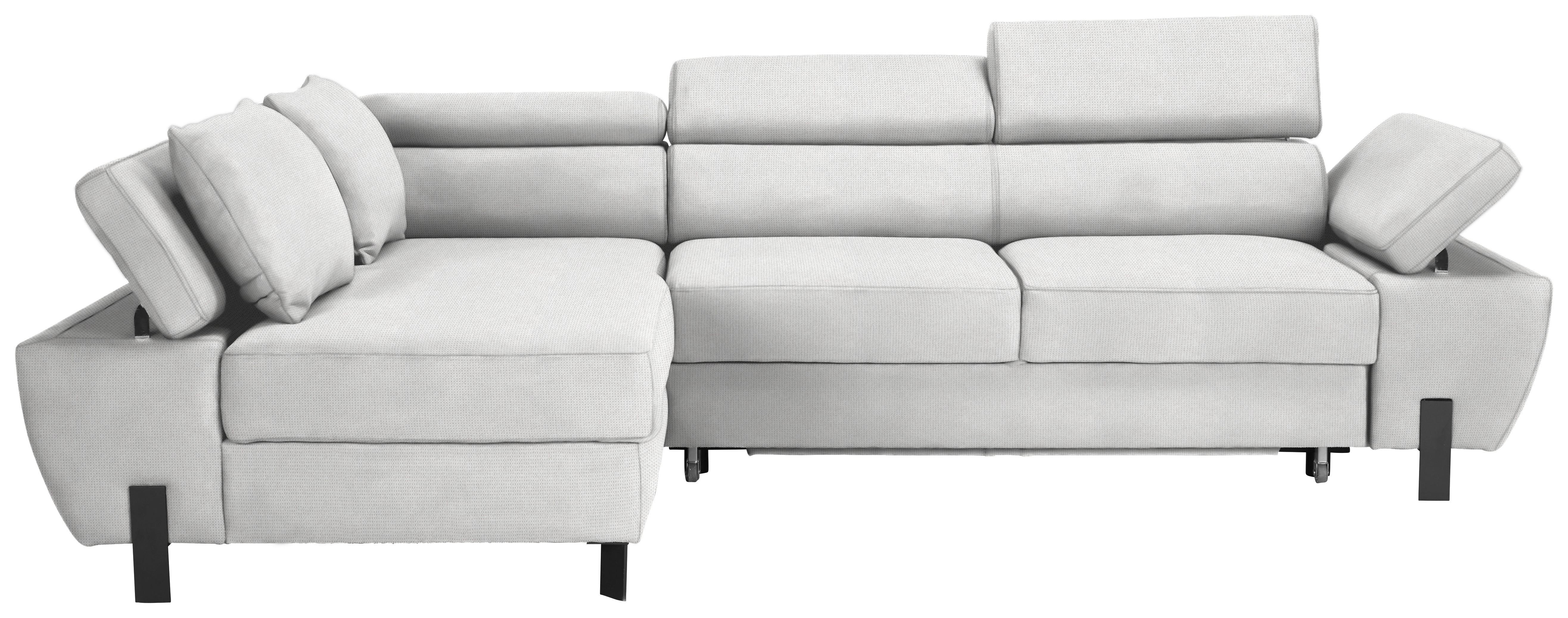 Ecksofa Molina Mini Ecru - Ecru/Schwarz, MODERN, Textil/Metall (189/277cm) - Mömax