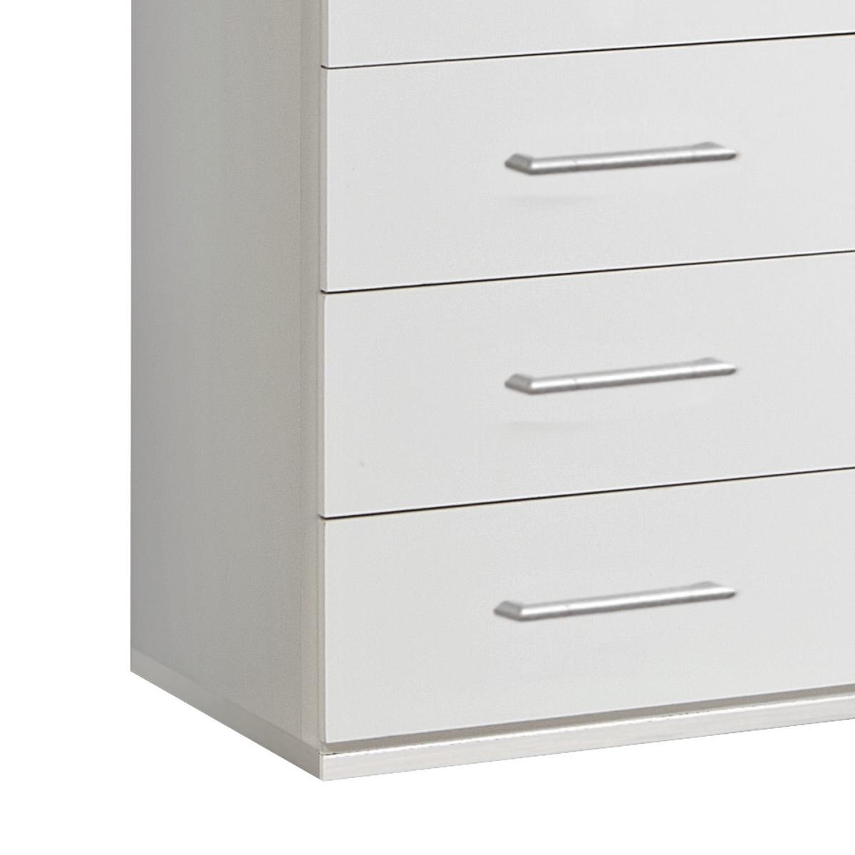 KOMODA OSAKA - biały/kolor aluminiowy, Konventionell, materiał drewnopochodny/tworzywo sztuczne (46/103/40cm) - MID.YOU