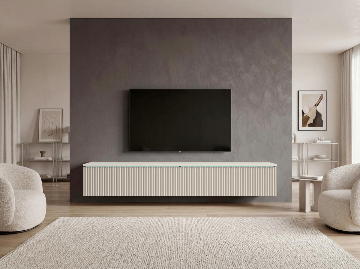 Lowboard D180 Kaschmir - Kaschmir/Beige, Design, Holzwerkstoff/Kunststoff (180/30/33cm) - P & B
