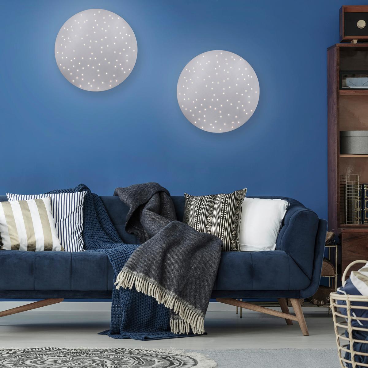 Deckenleuchte Sparkle max. 18 Watt - Silberfarben, Design, Metall (48/4cm)