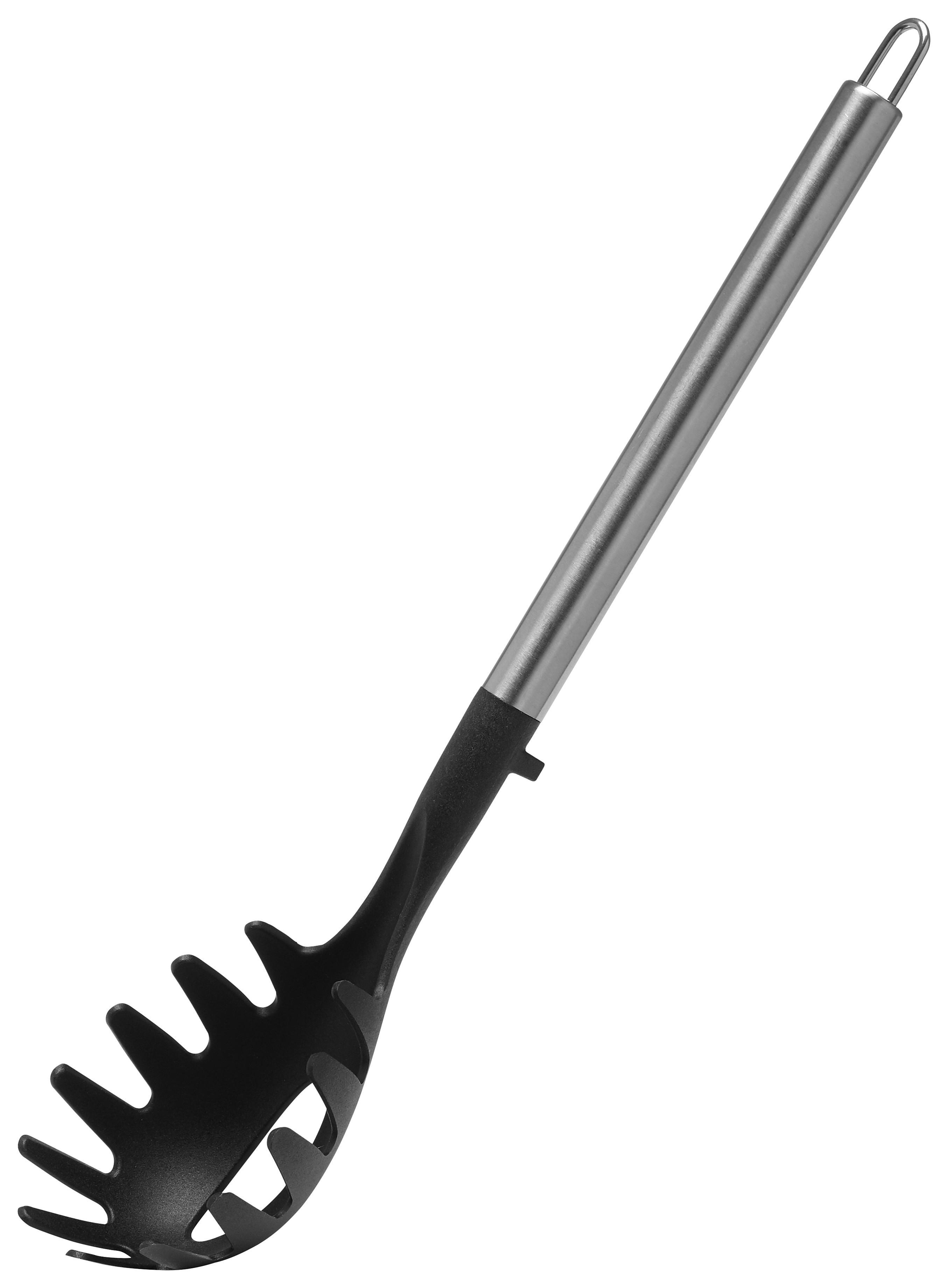 Spaghettilöffel Luca in Schwarz - Silberfarben/Schwarz, Kunststoff/Metall (28cm) - Modern Living